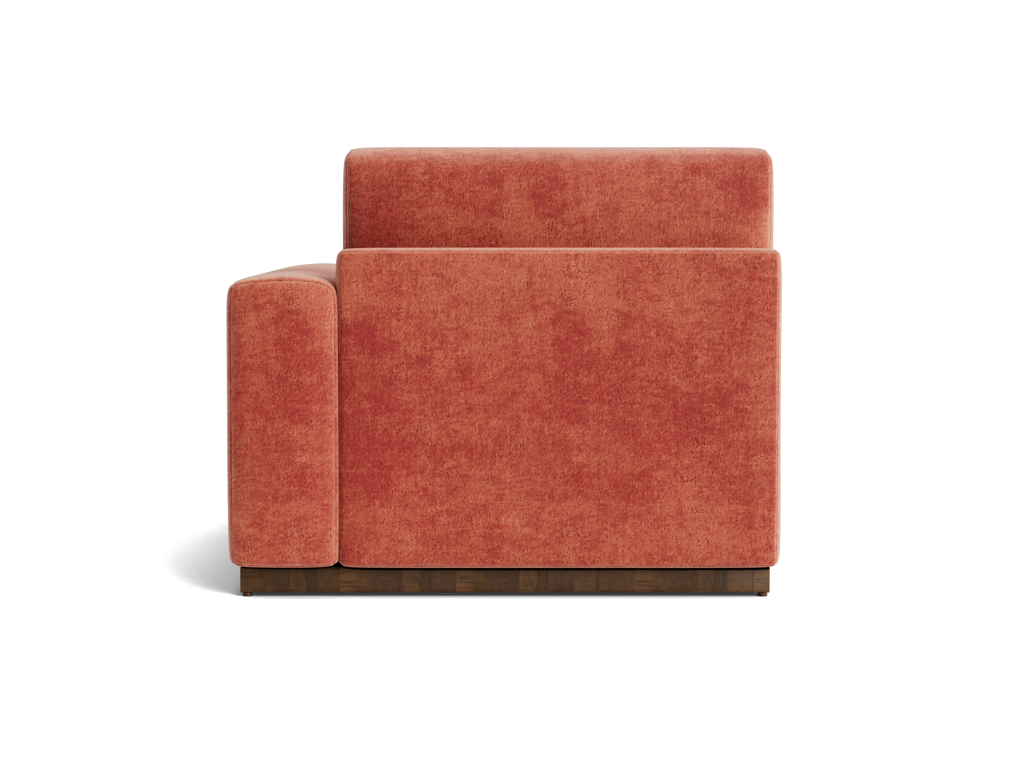 holt single arm chaise plush terra rose