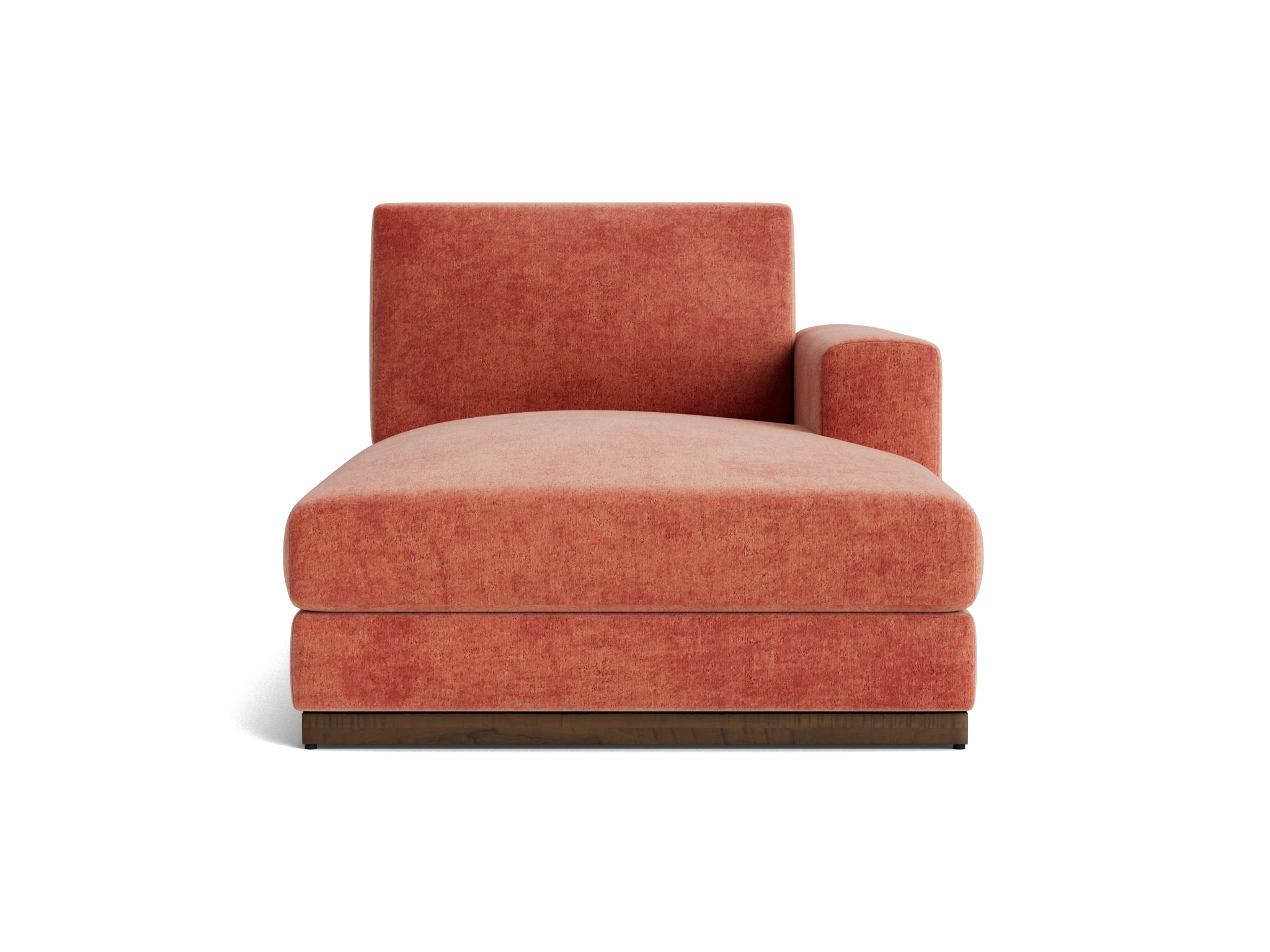 holt single arm storage chaise plush terra rose