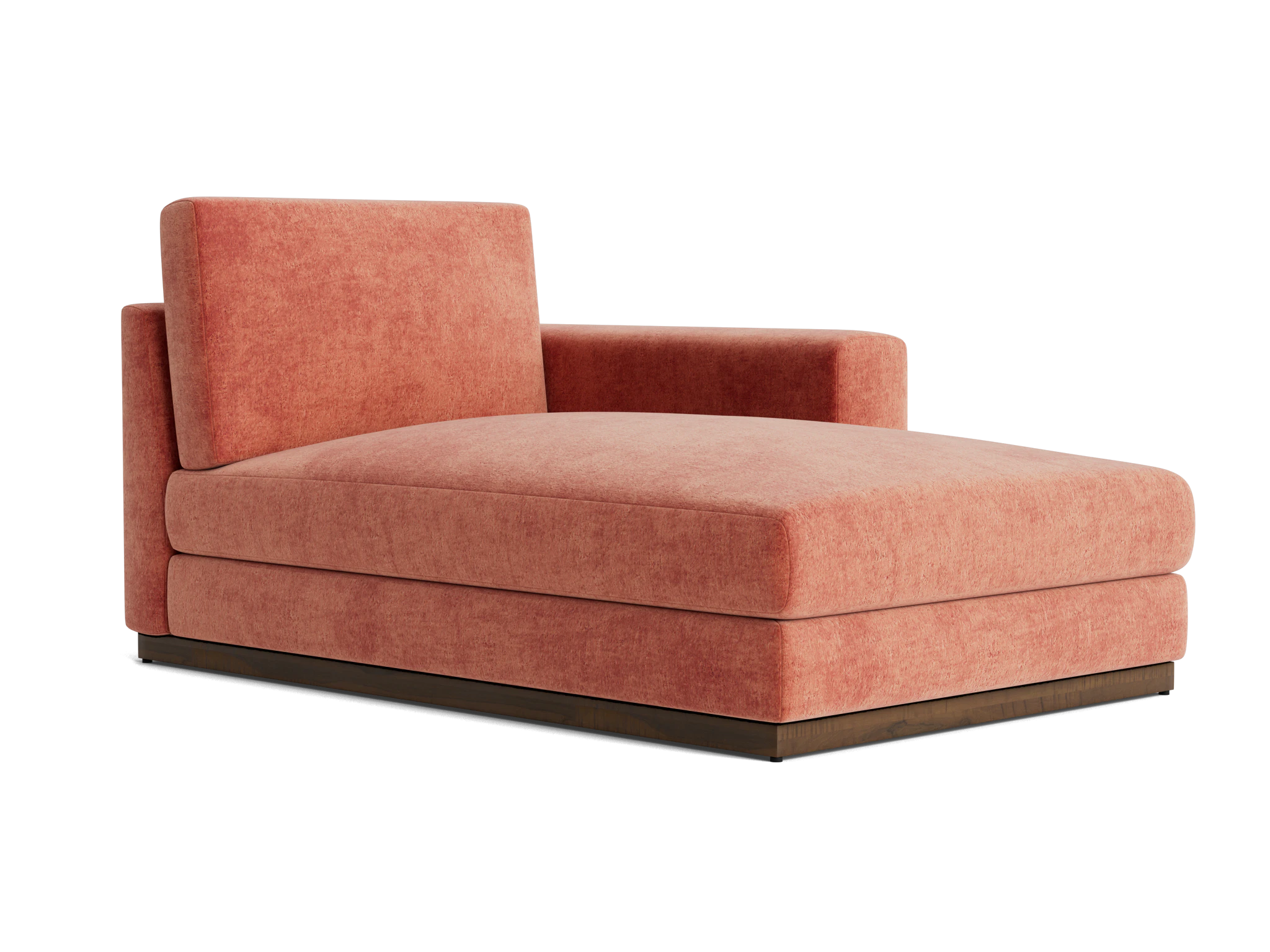 holt single arm storage chaise plush terra rose