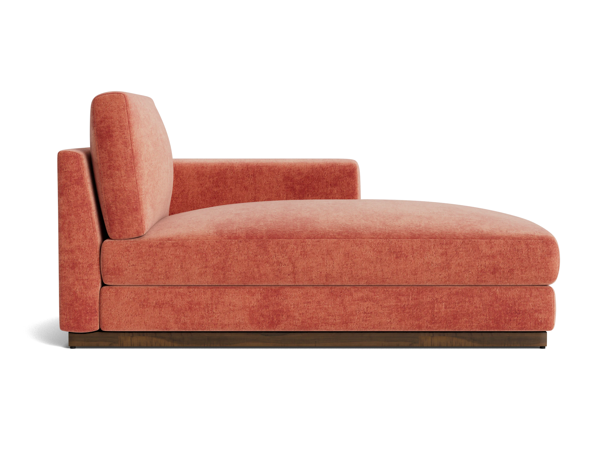 holt single arm storage chaise plush terra rose