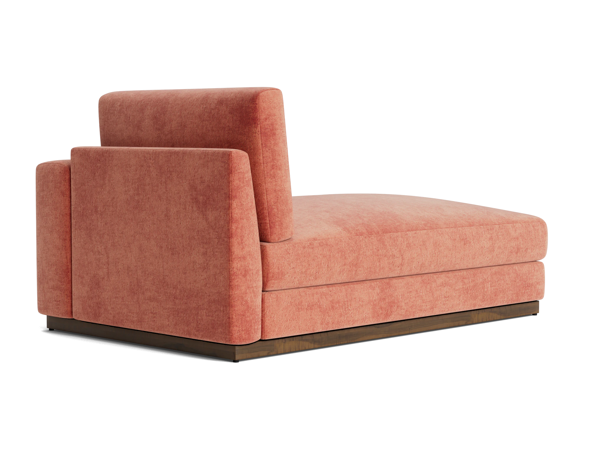 holt single arm storage chaise plush terra rose