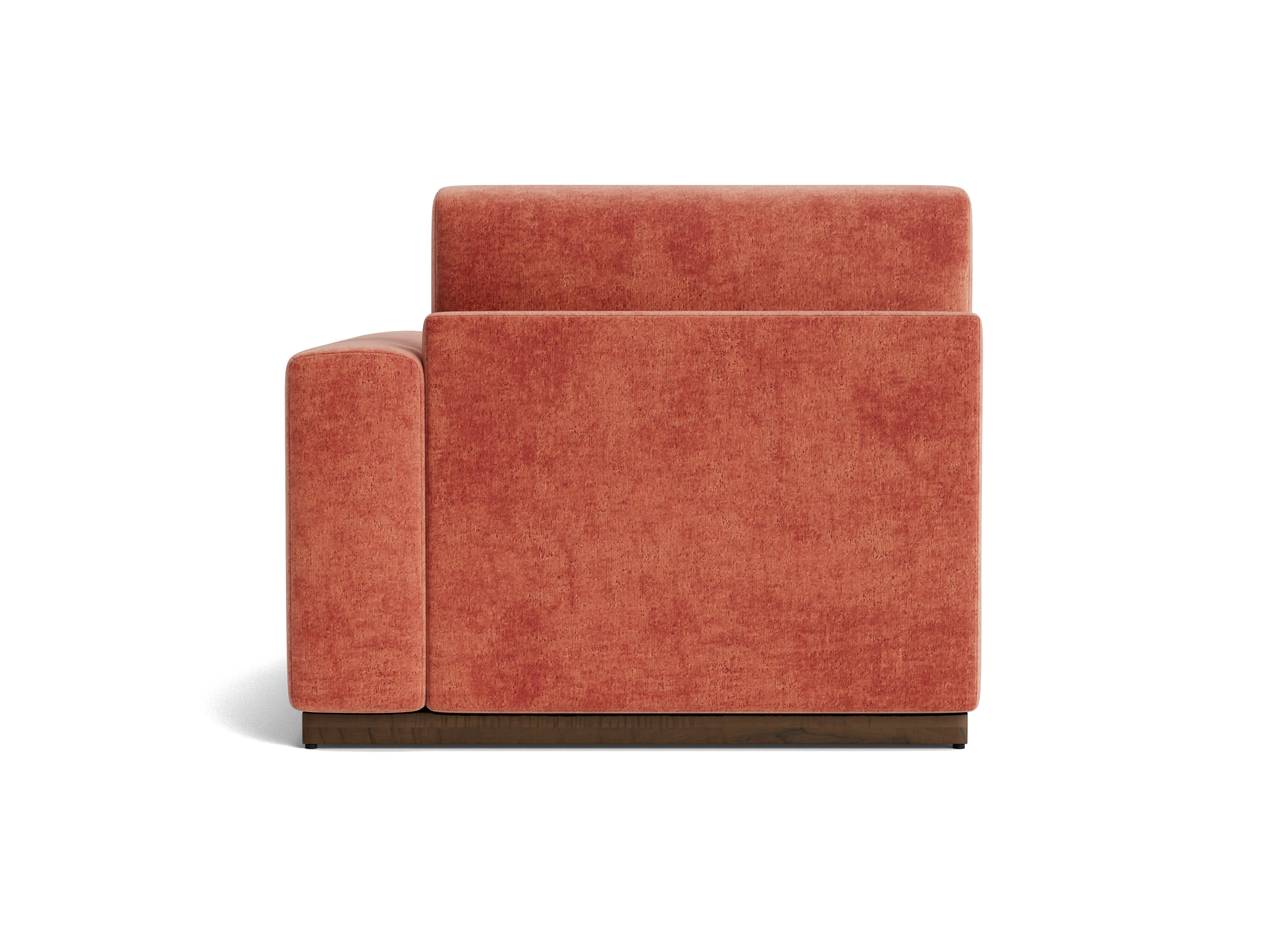 holt single arm storage chaise plush terra rose
