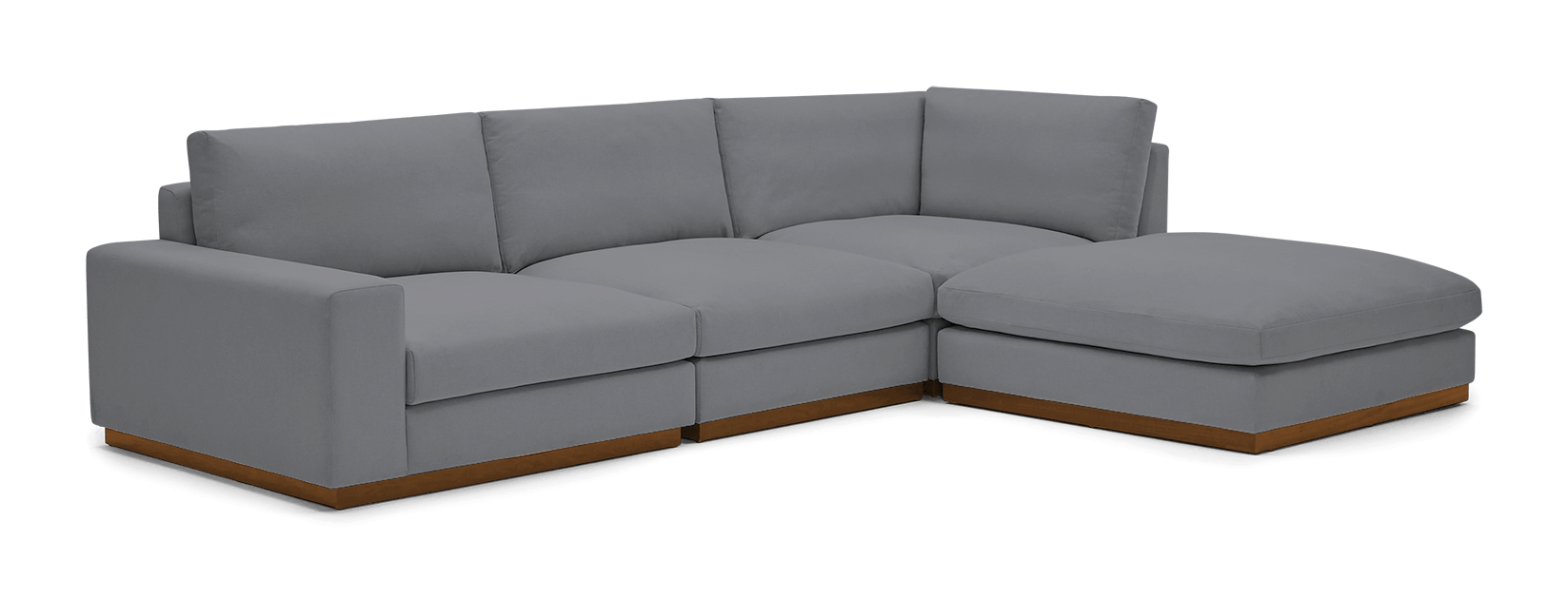 holt modular sectional with bumper essence ash
