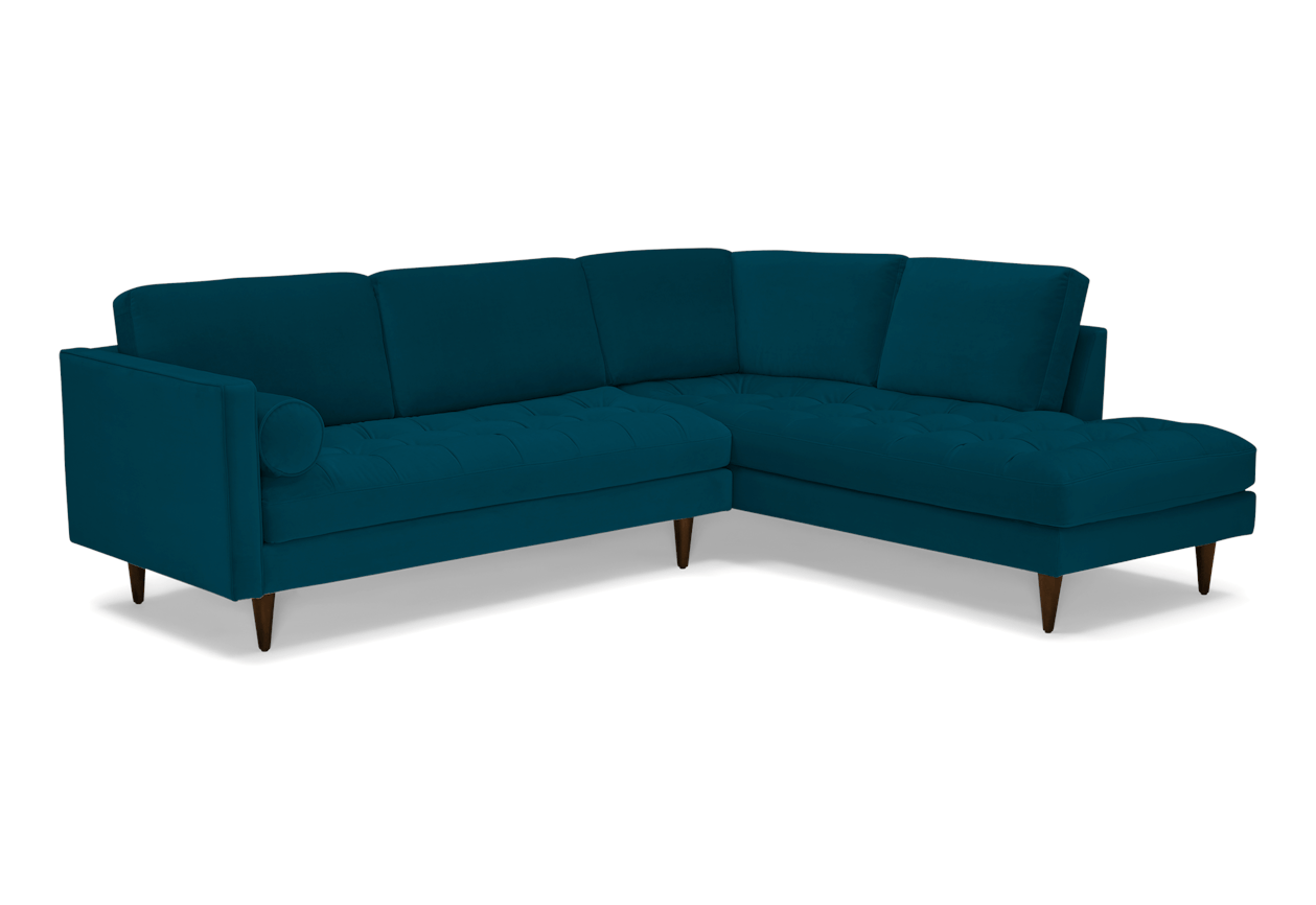 briar sectional with bumper %282 piece%29 key largo zenith teal