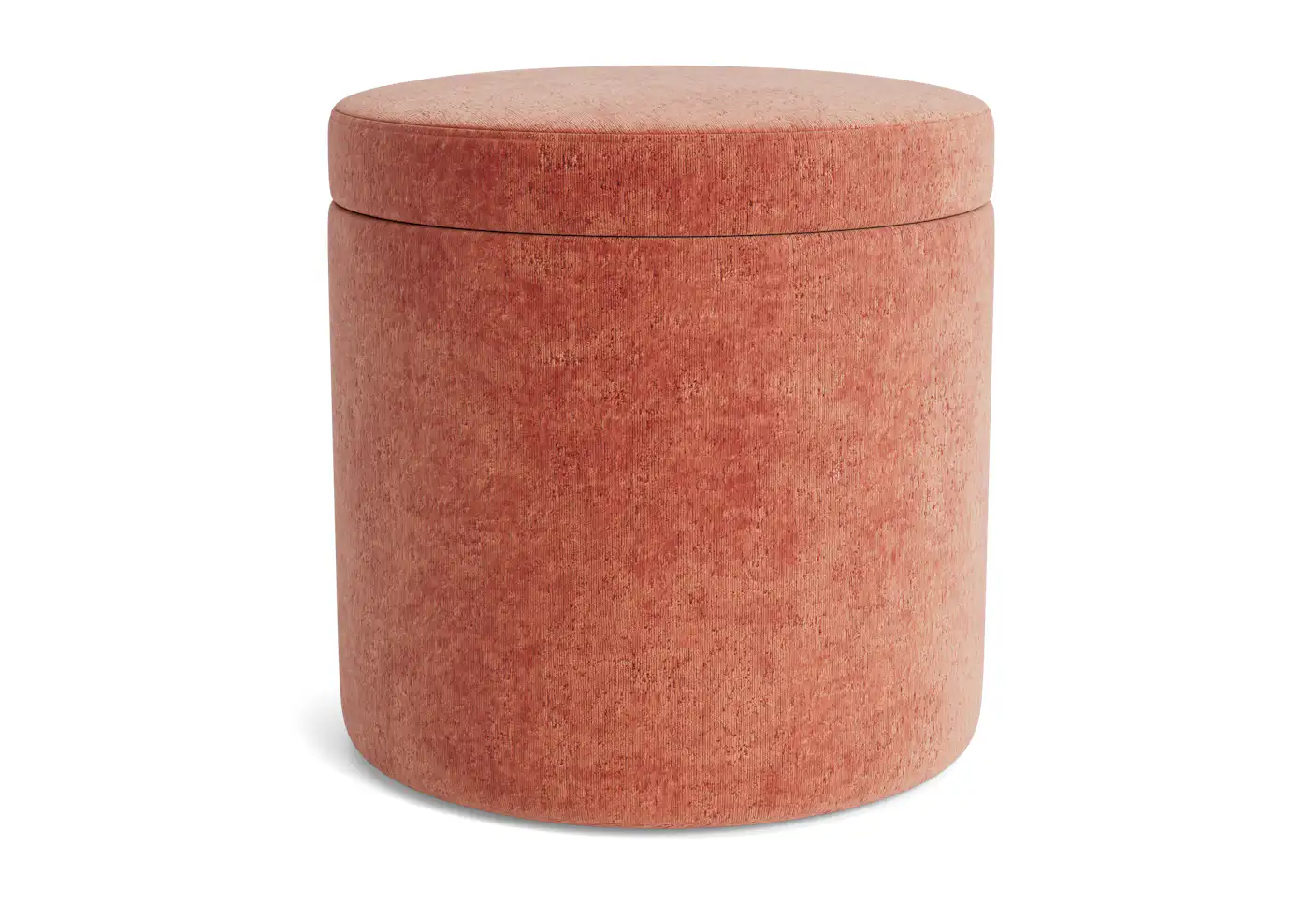 quinn petite storage ottoman plush terra rose