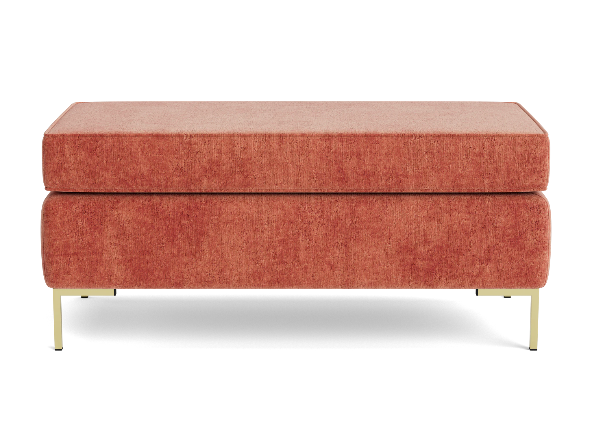 dee bench with storage plush terra rose