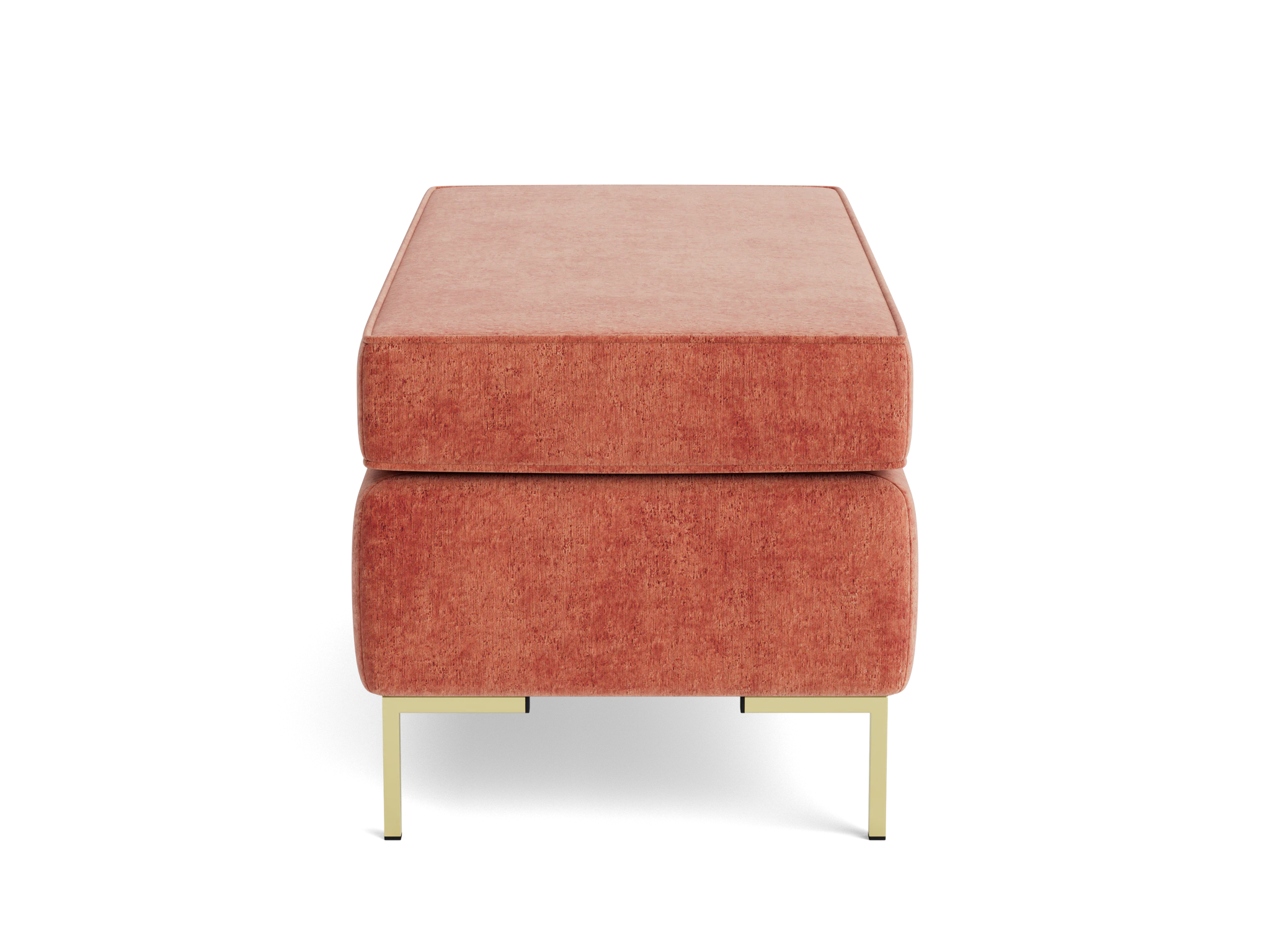 dee bench with storage plush terra rose