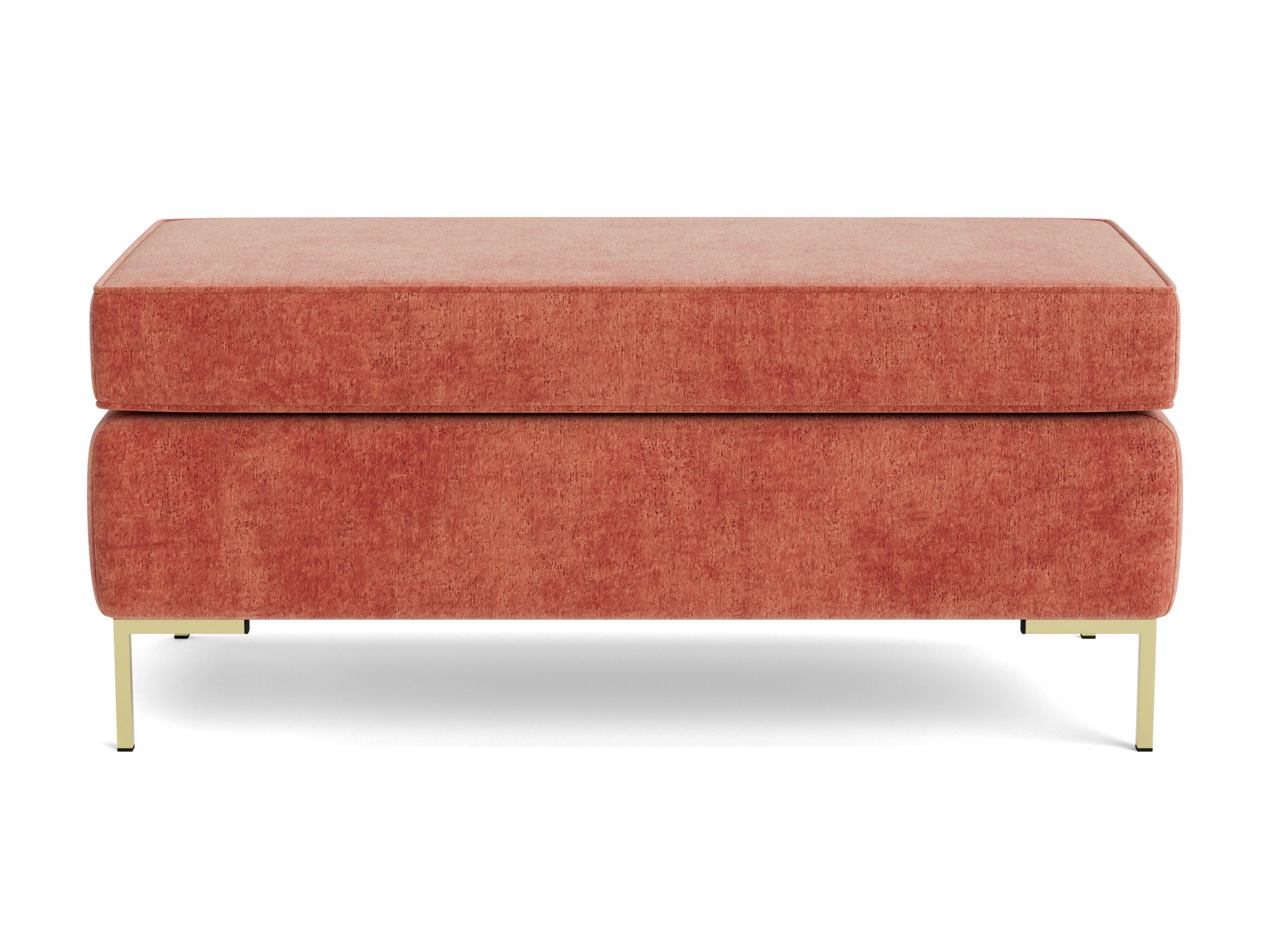 dee bench with storage plush terra rose