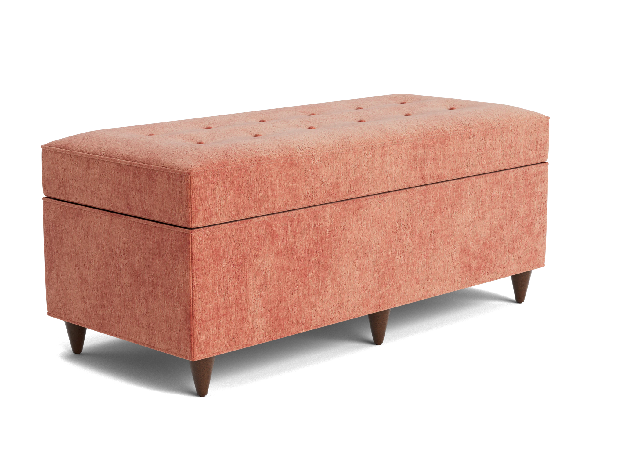cammy bench with storage plush terra rose