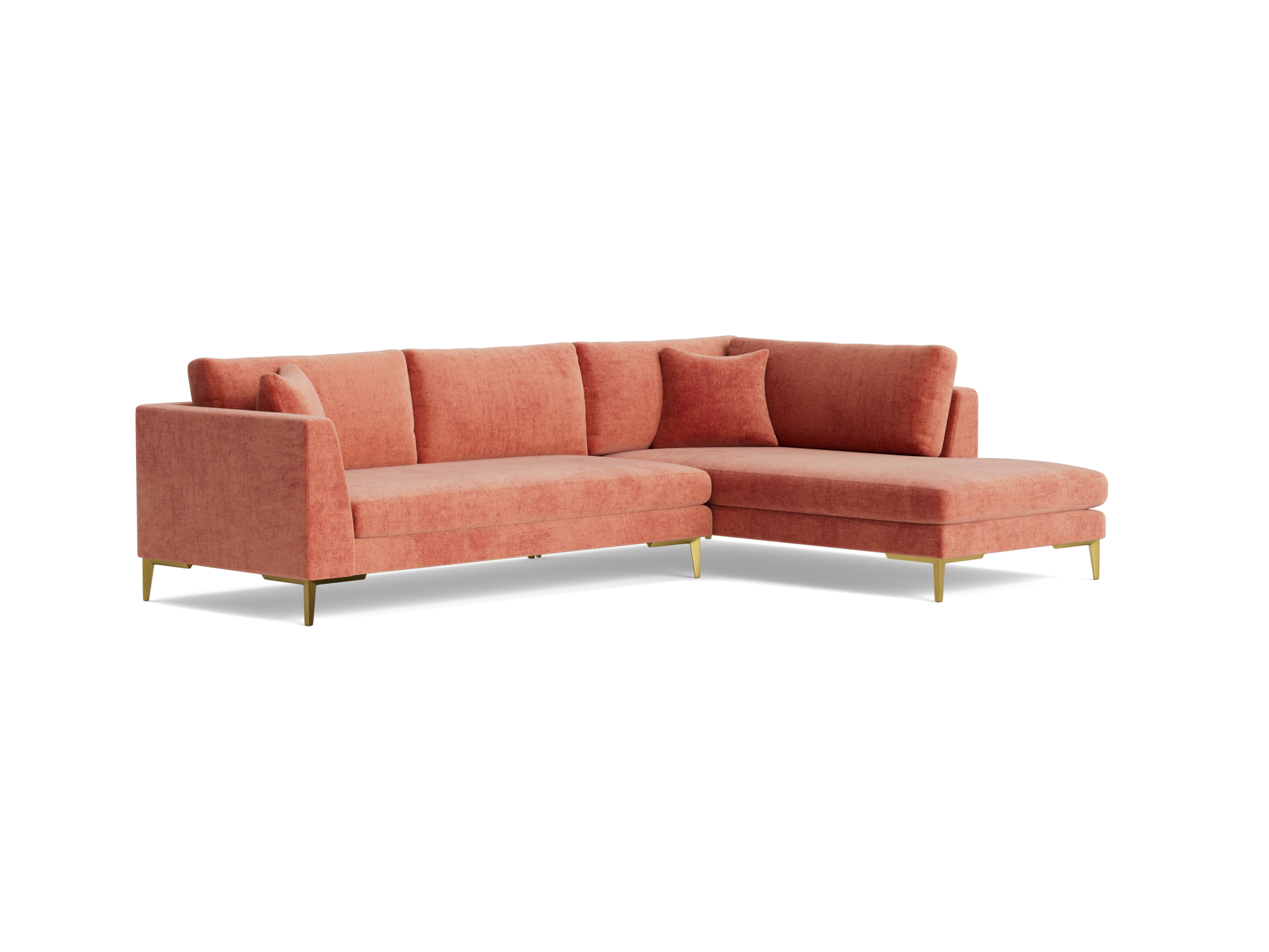 ainsley sectional with bumper %282 piece%29 plush terra rose