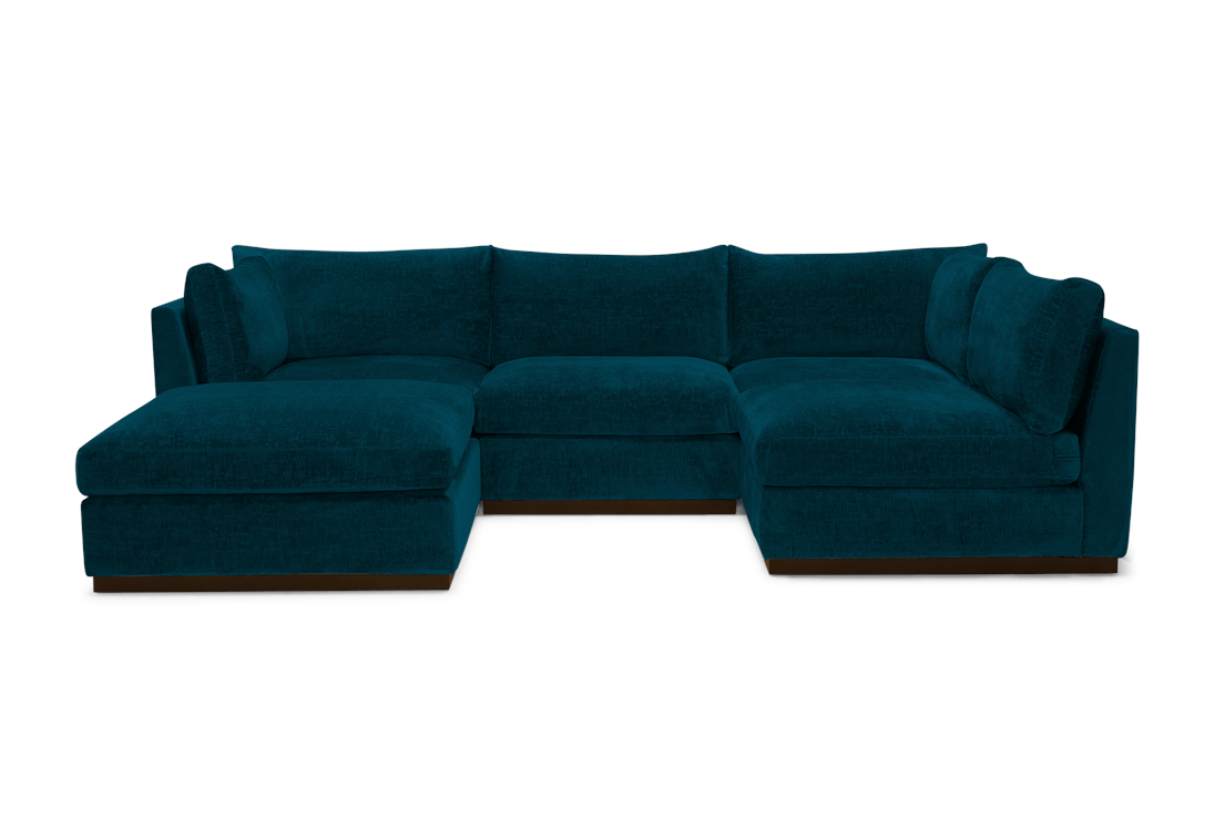 holt armless sofa sectional %285 piece%29 key largo zenith teal