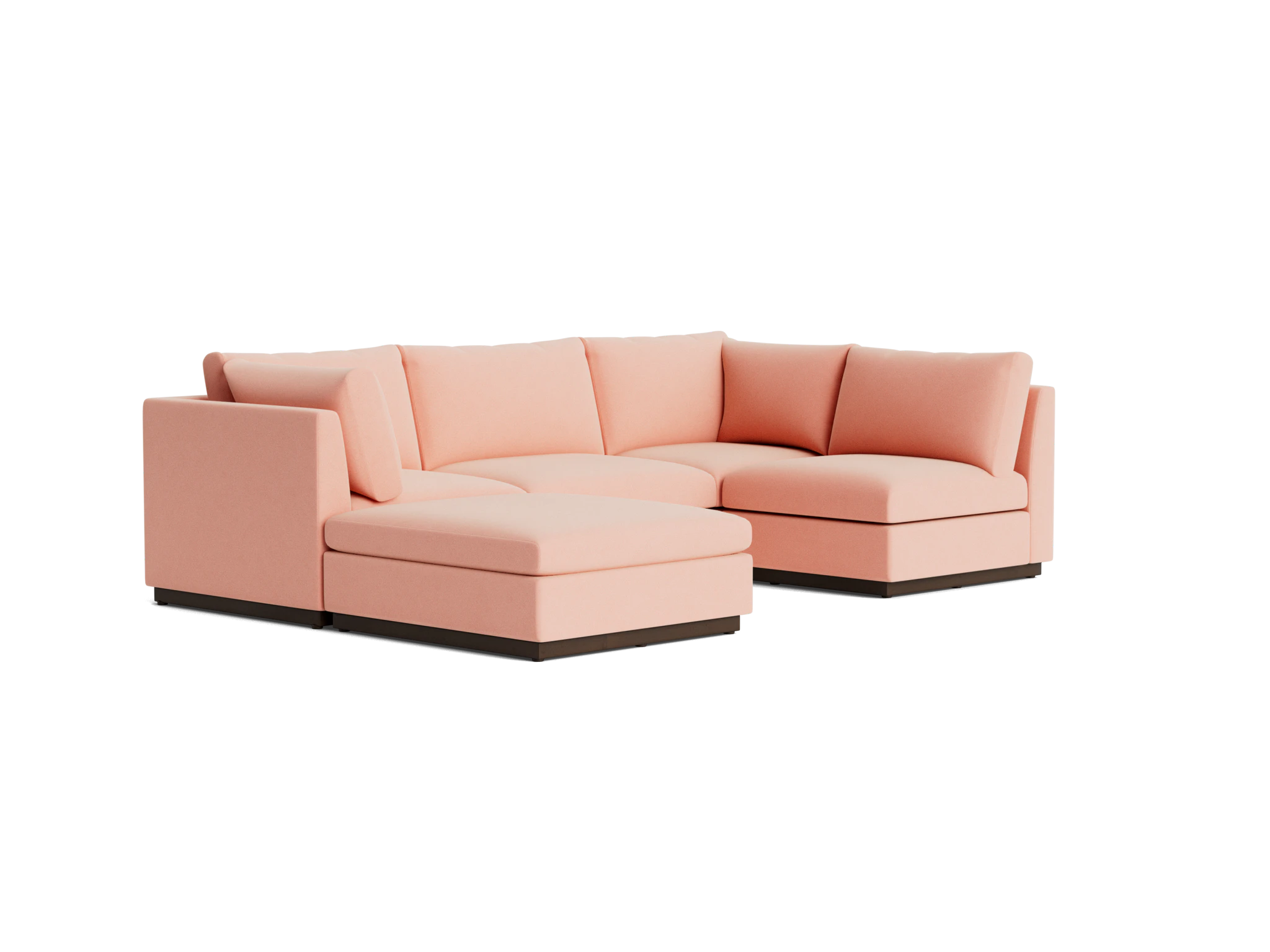 holt armless sofa sectional %285 piece%29 royale blush