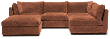 holt armless sofa sectional %285 piece%29 plush terra rose