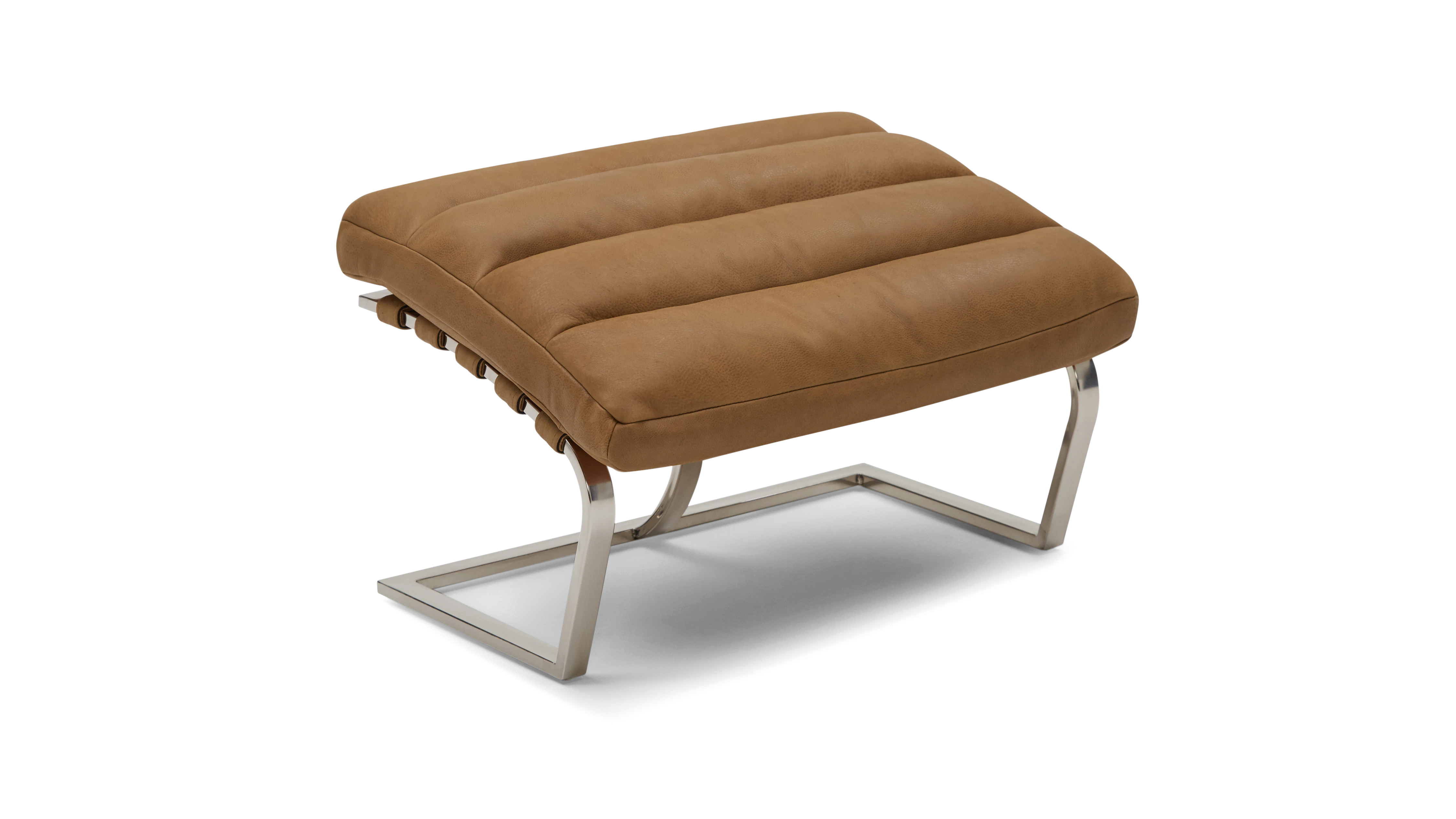 Halston Leather Ottoman