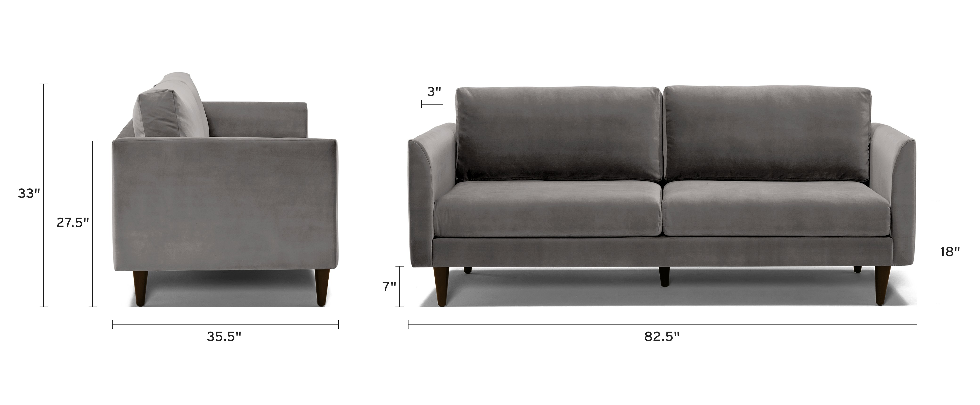 adina sofa dimensional image