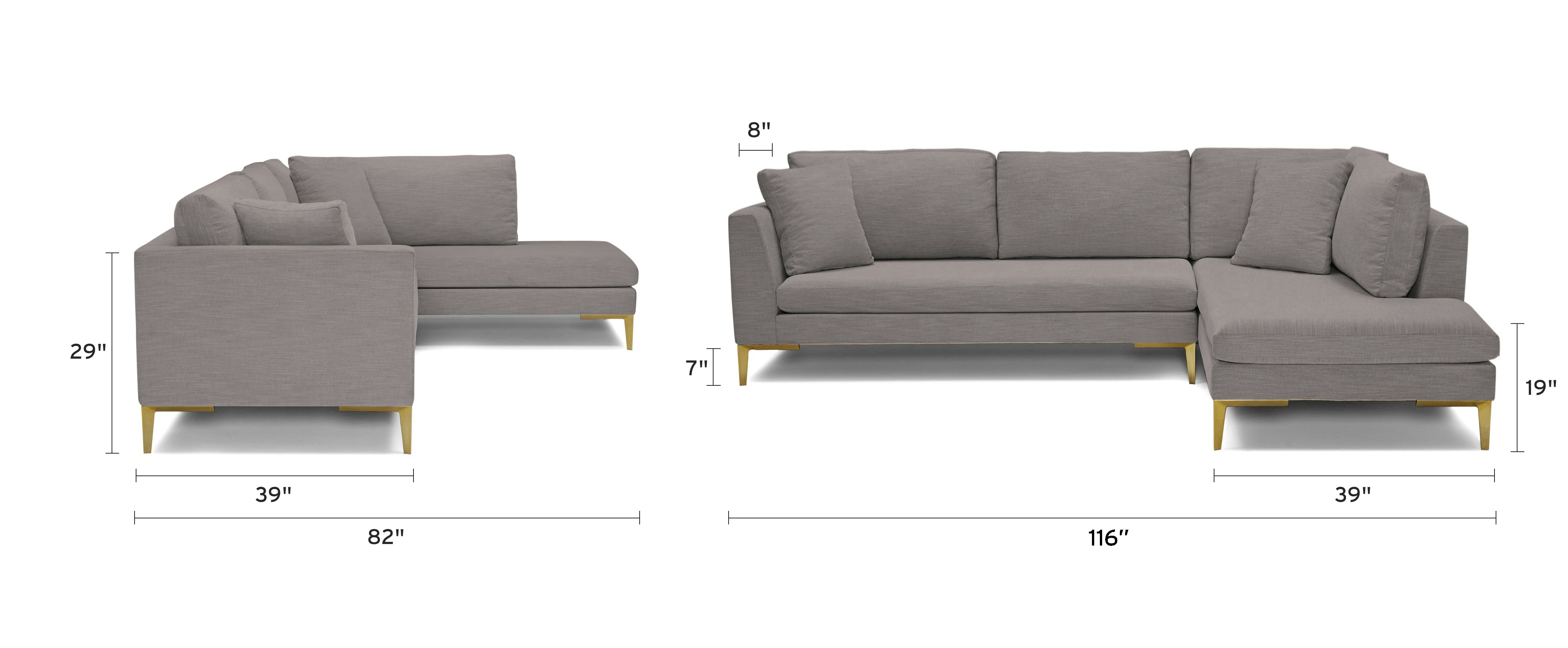 ainsley sectional with bumper piece)