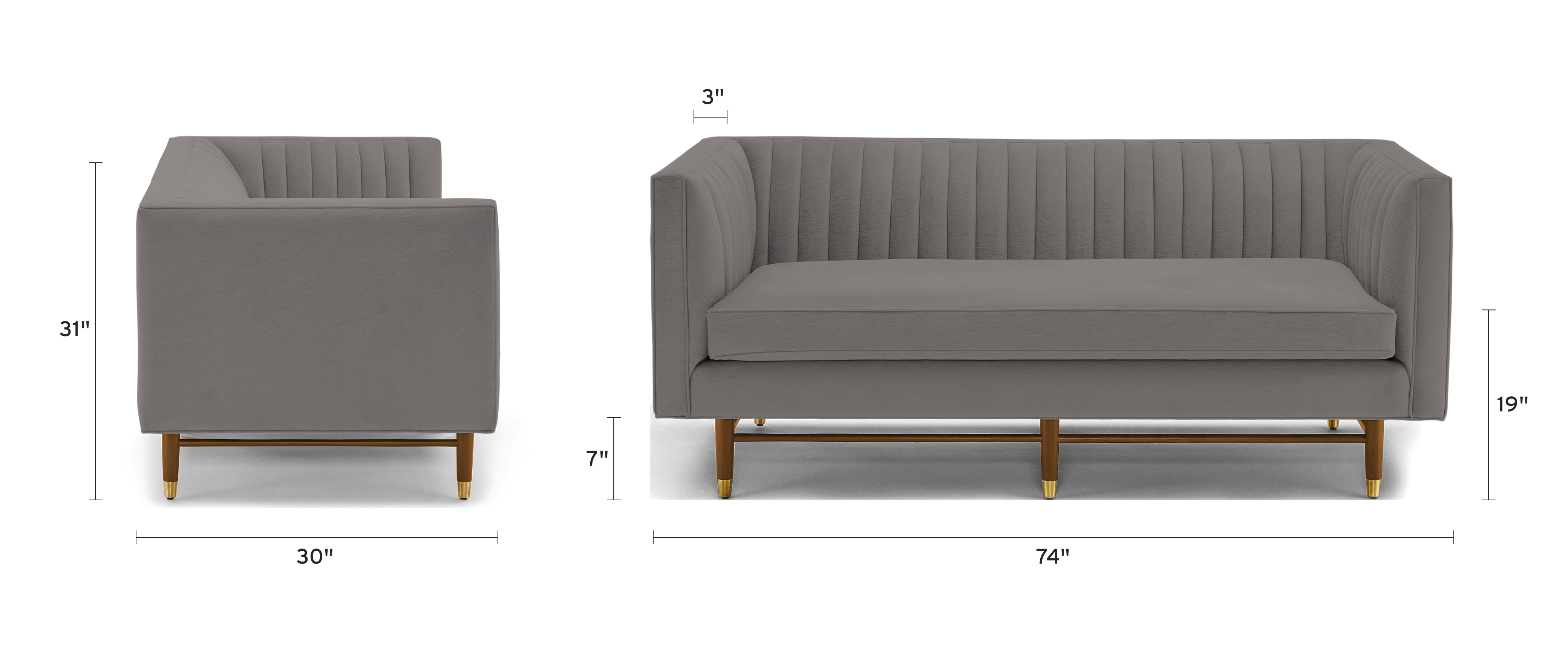 chelsea apartment sofa dimensional image