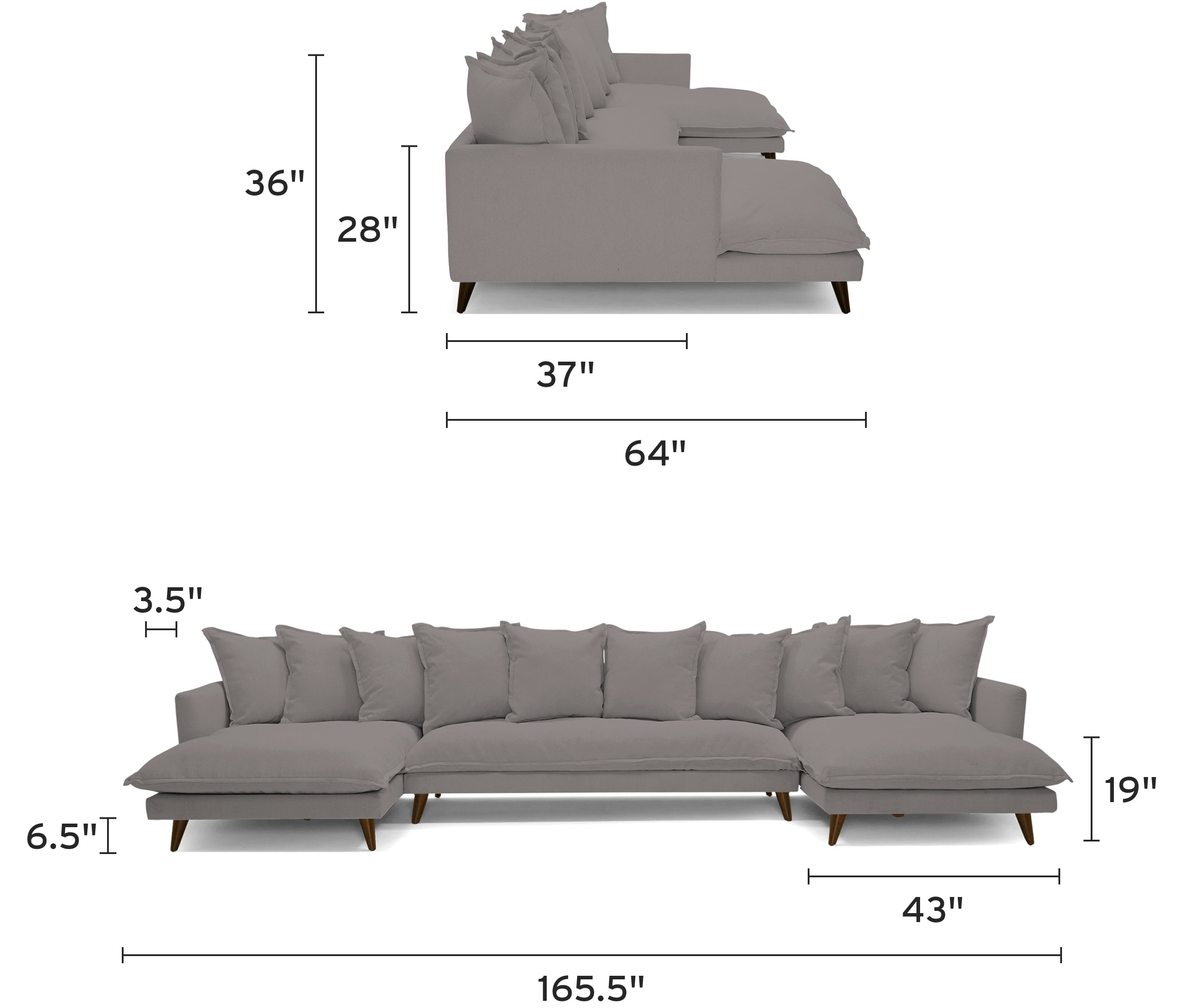 denna chaise sectional piece)