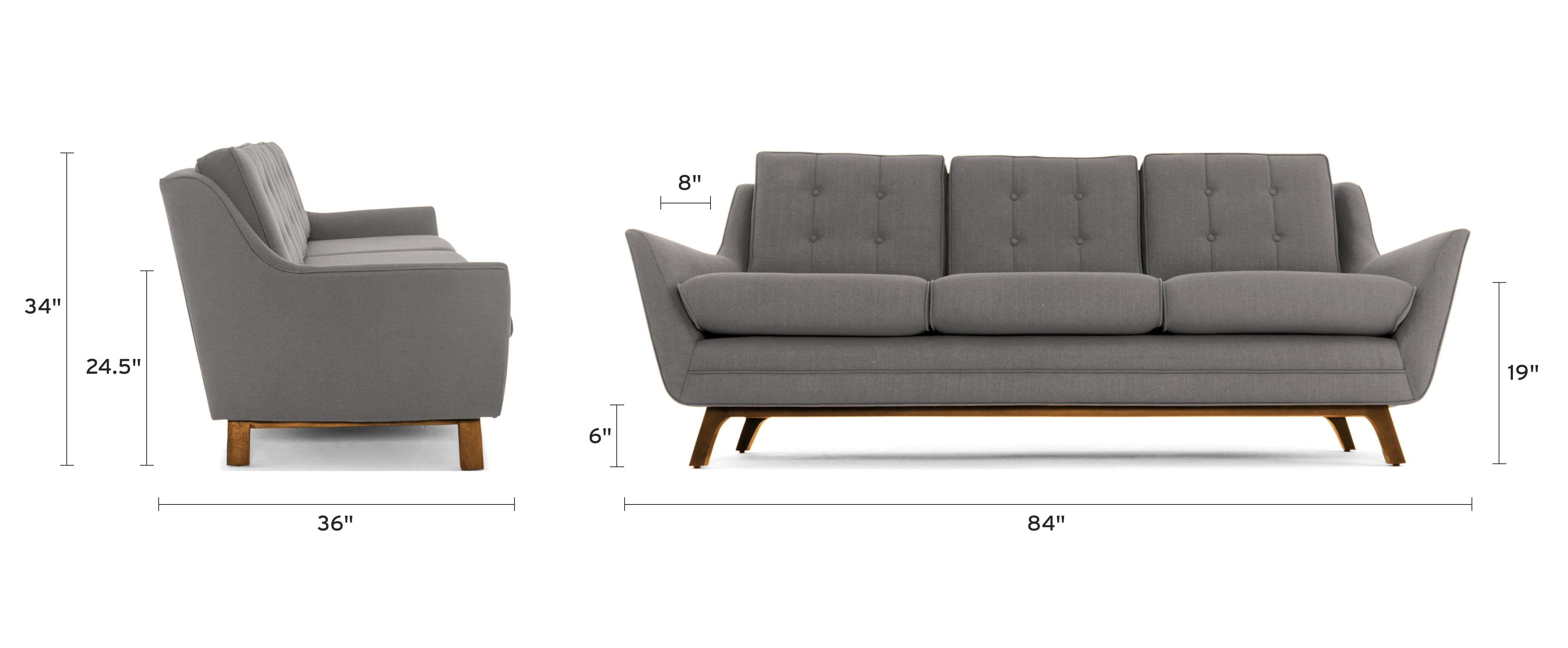eastwood sofa dimensional image