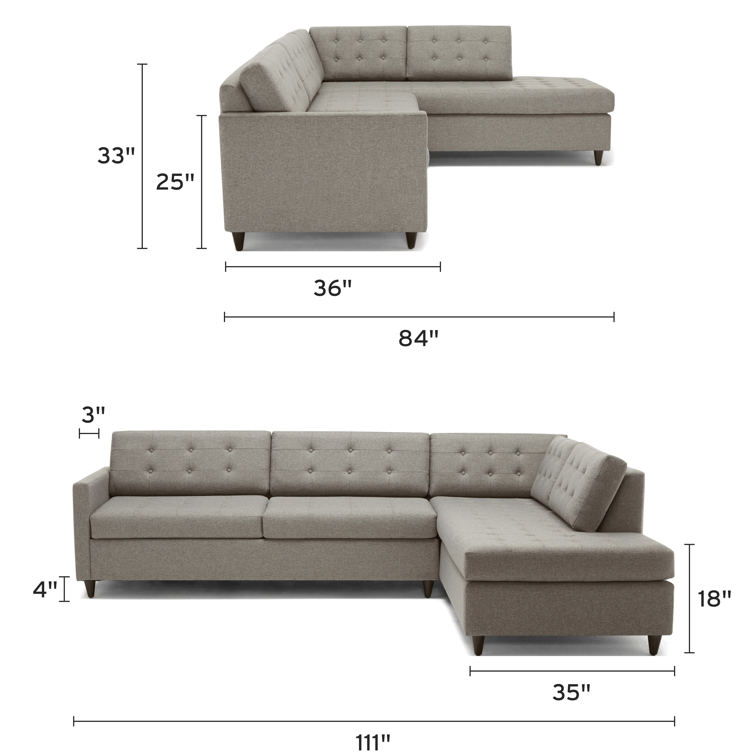 eliot bumper sleeper sectional mobile
