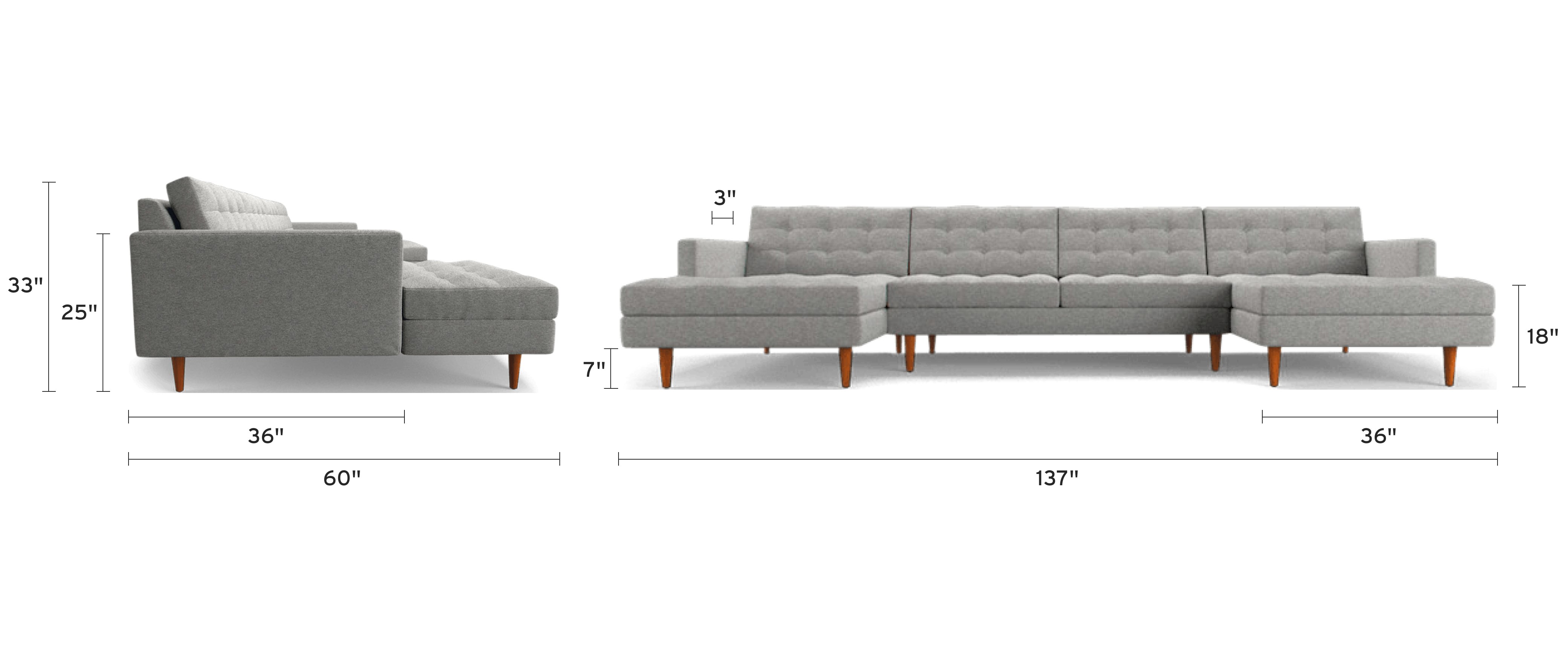 eliot chaise sectional piece) dimensional image