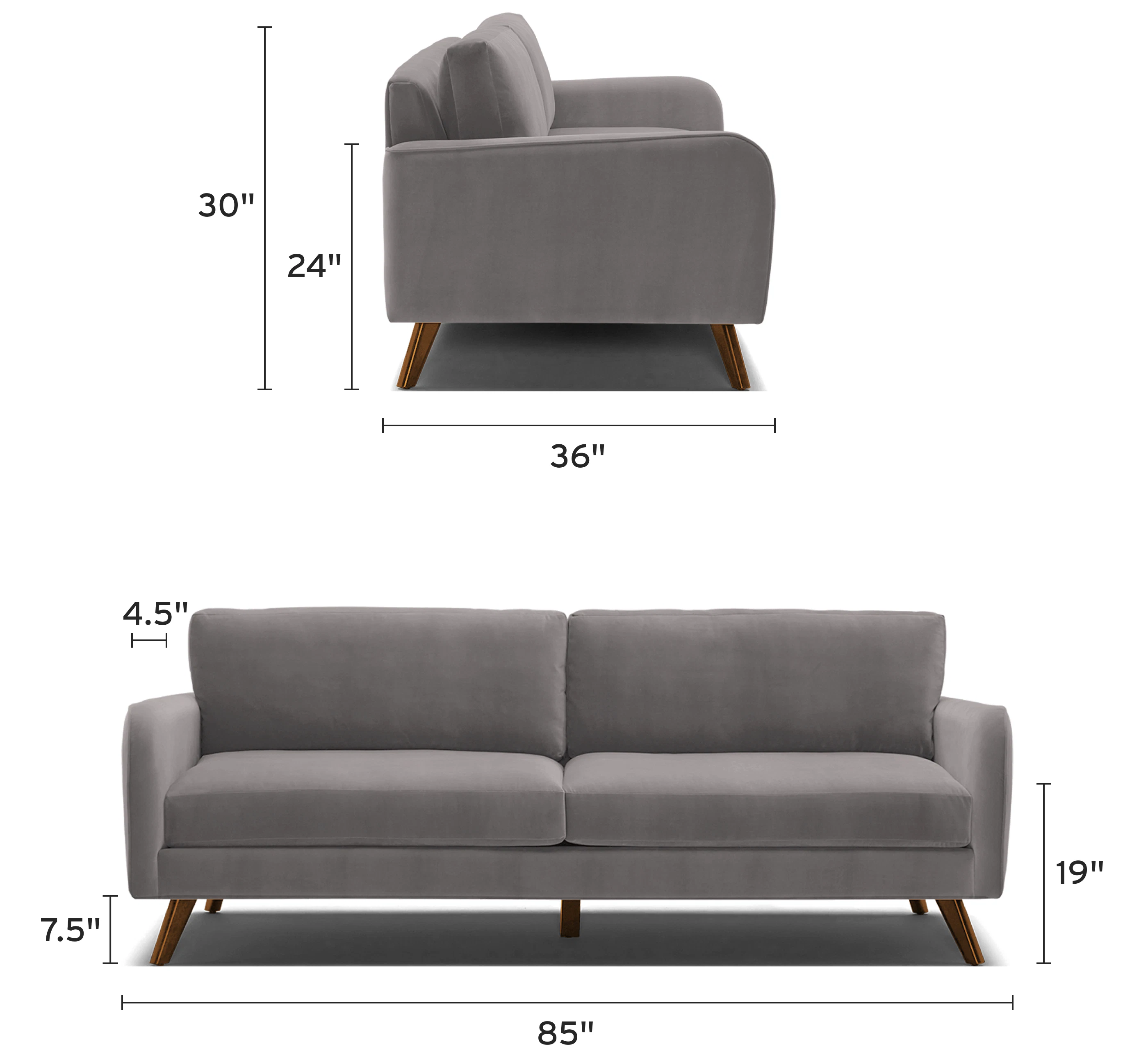 enzo sofa mobile dimensional image