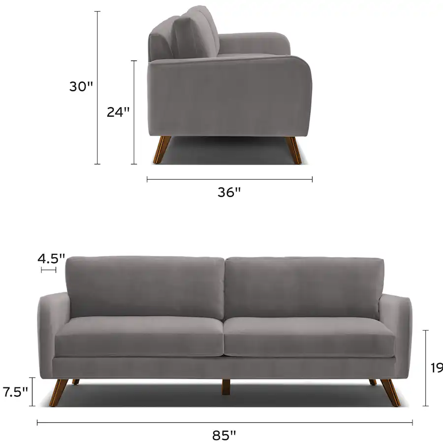 enzo sofa mobile dimensional image