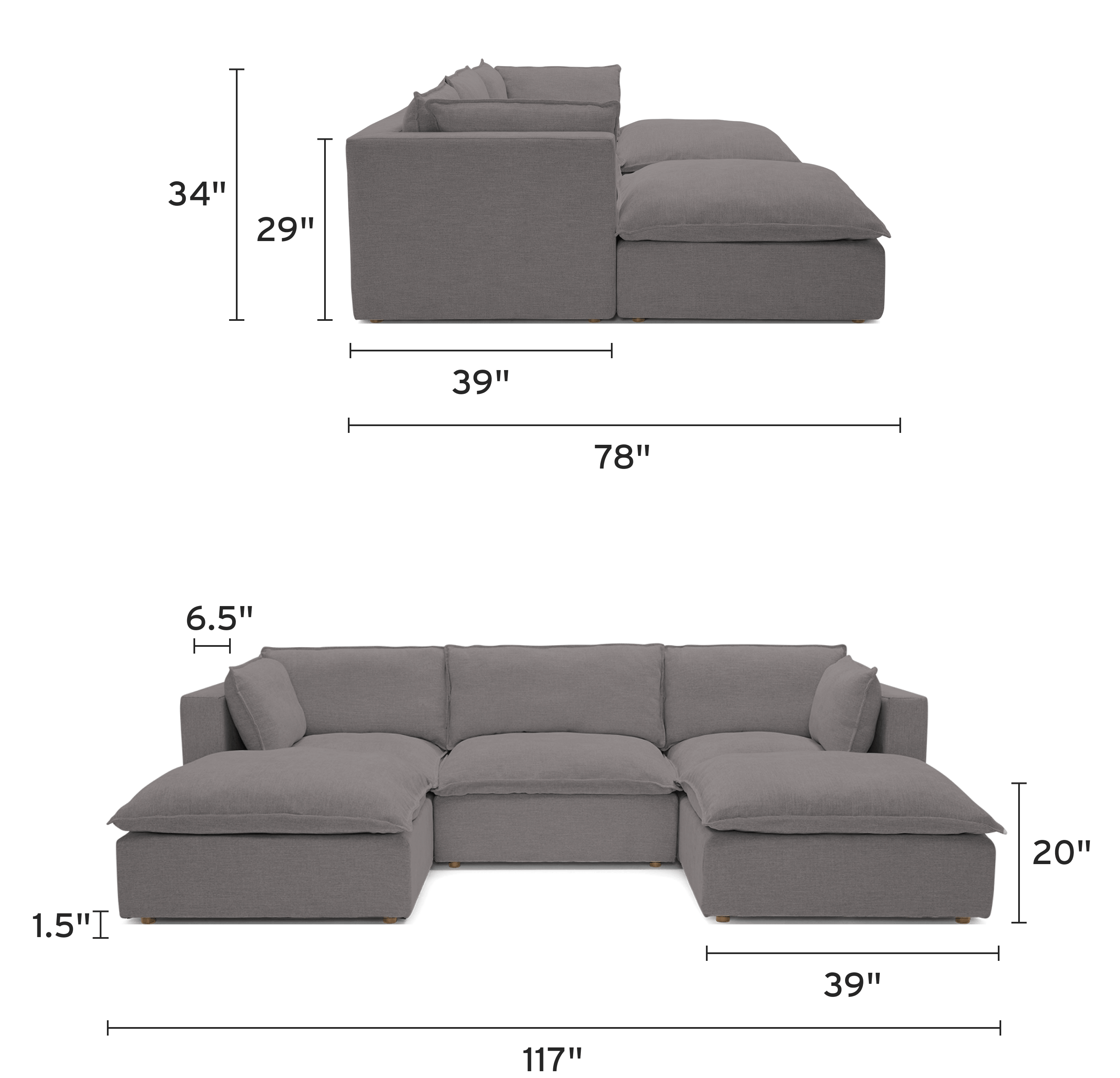 haine modular chaise sectional mobile