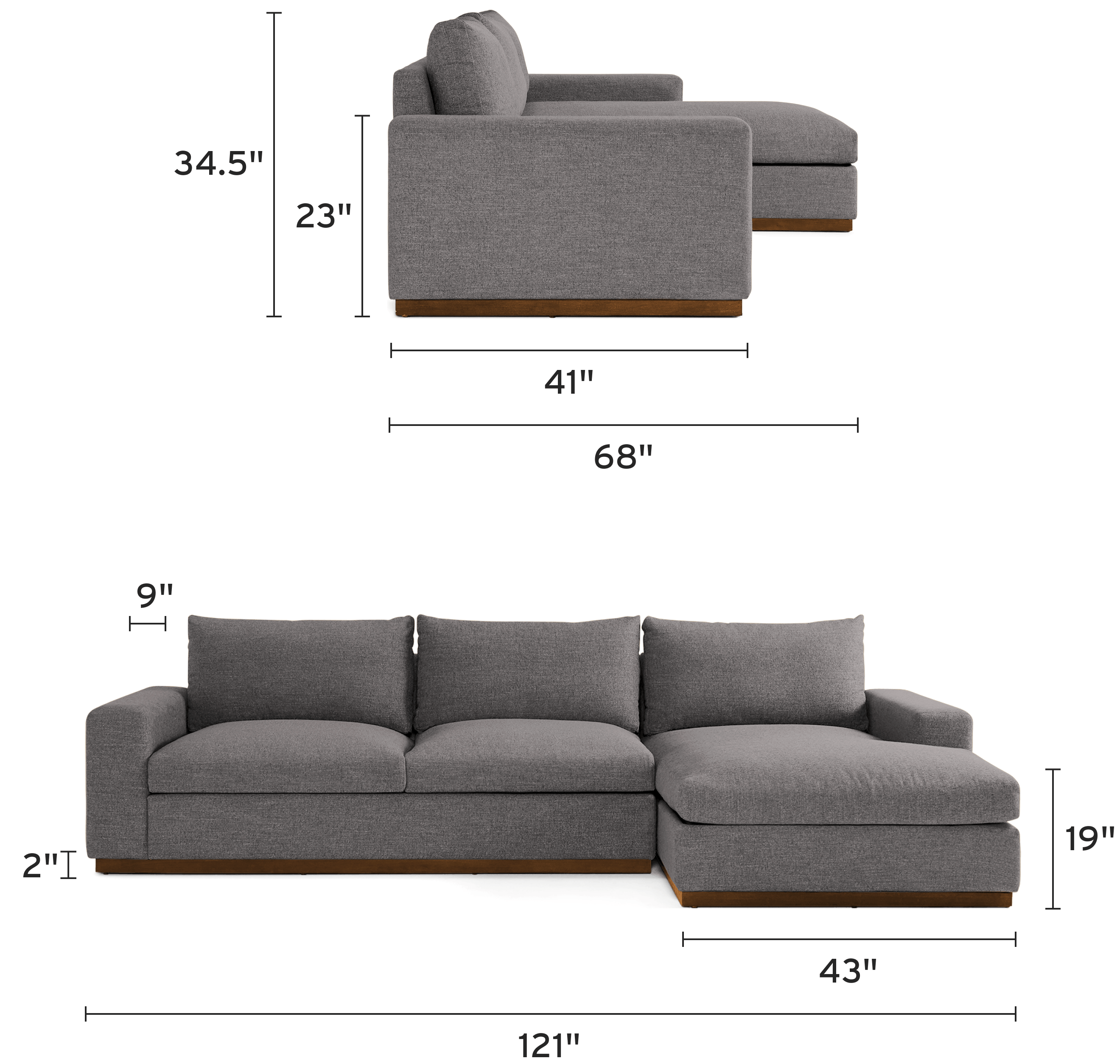 holt sectional with storage mobile