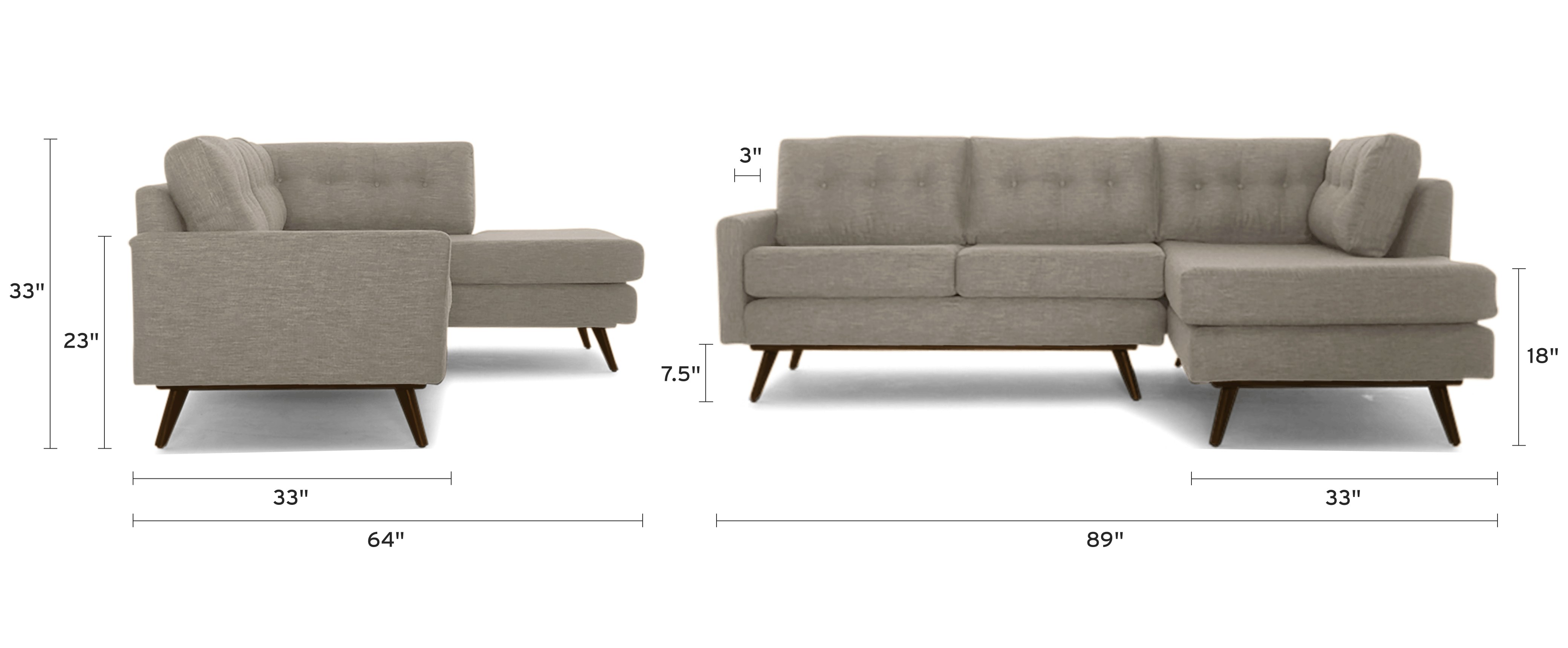 Hopson Apartment Sectional with Bumper Joybird