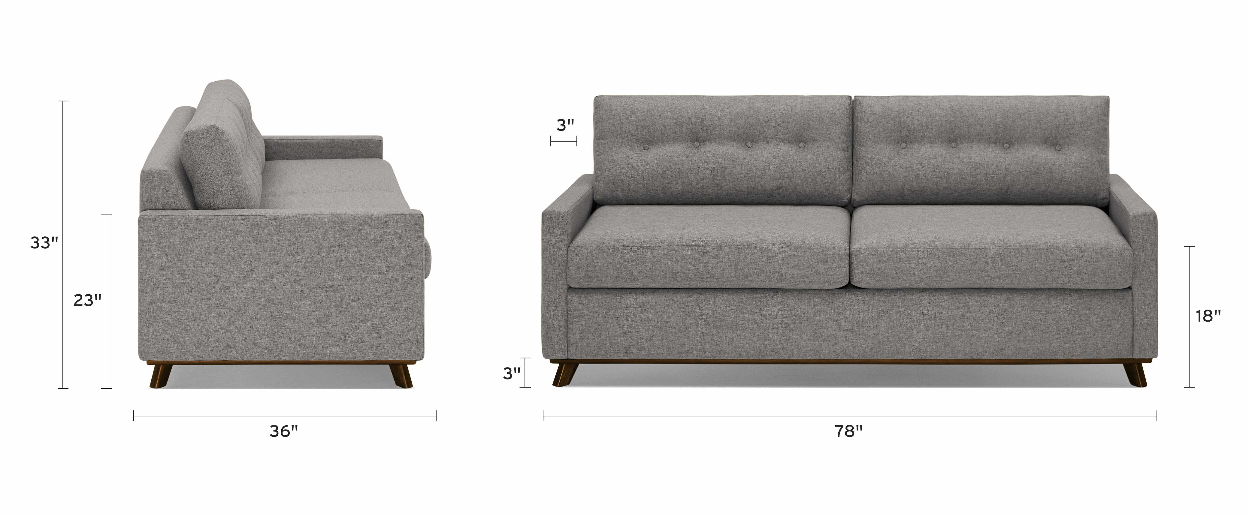 hopson sleeper sofa dimensional image