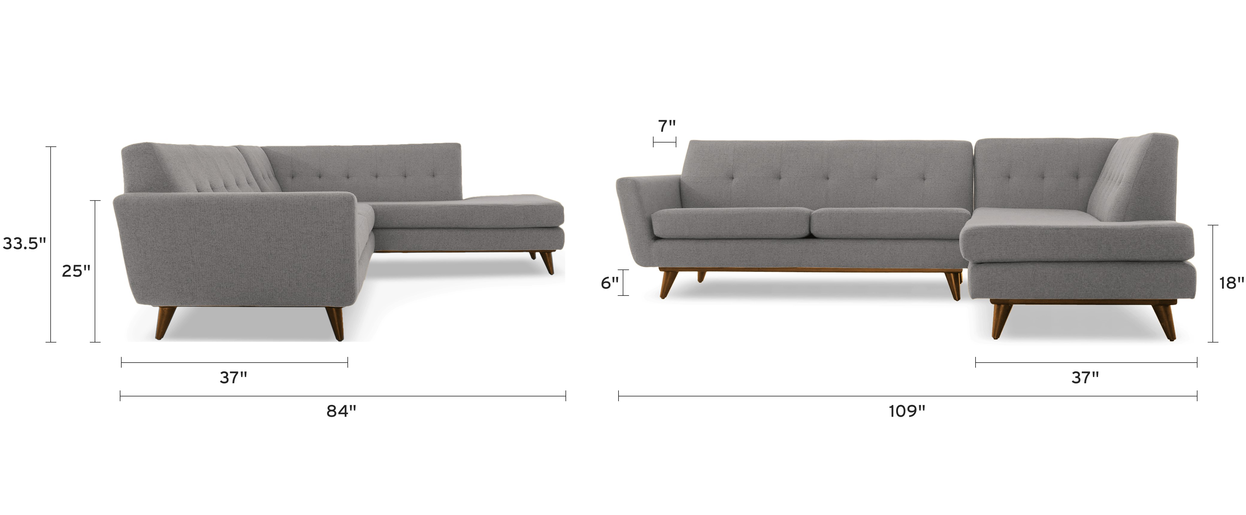 hughes sectional with bumper piece)