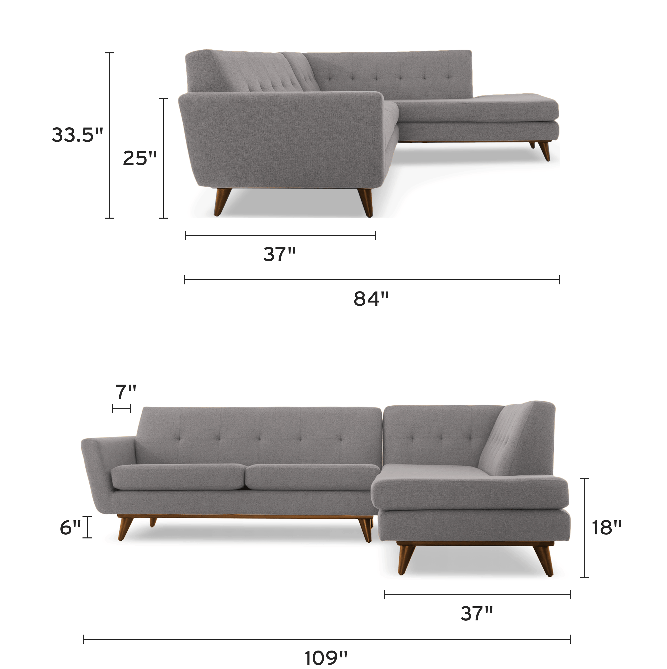 hughes sectional with bumper piece) mobile