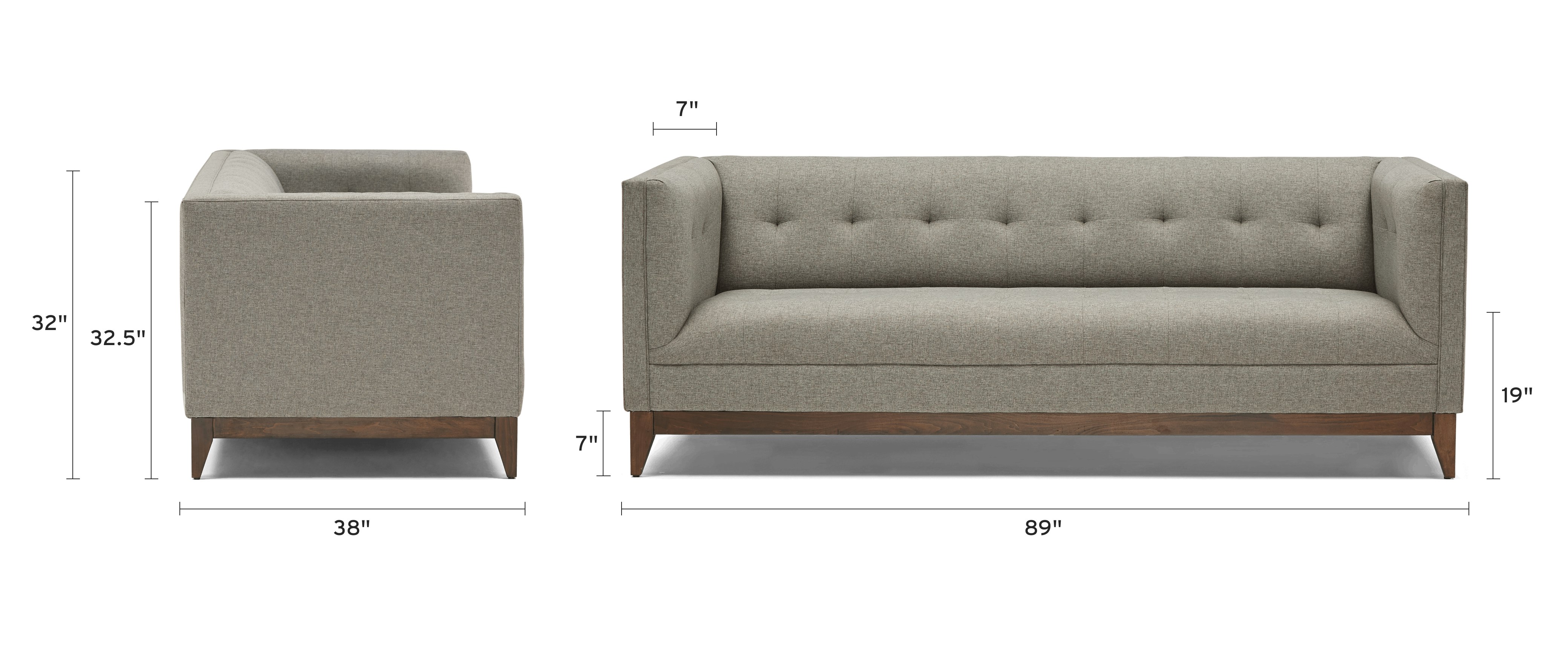 stowe sofa dimensional image