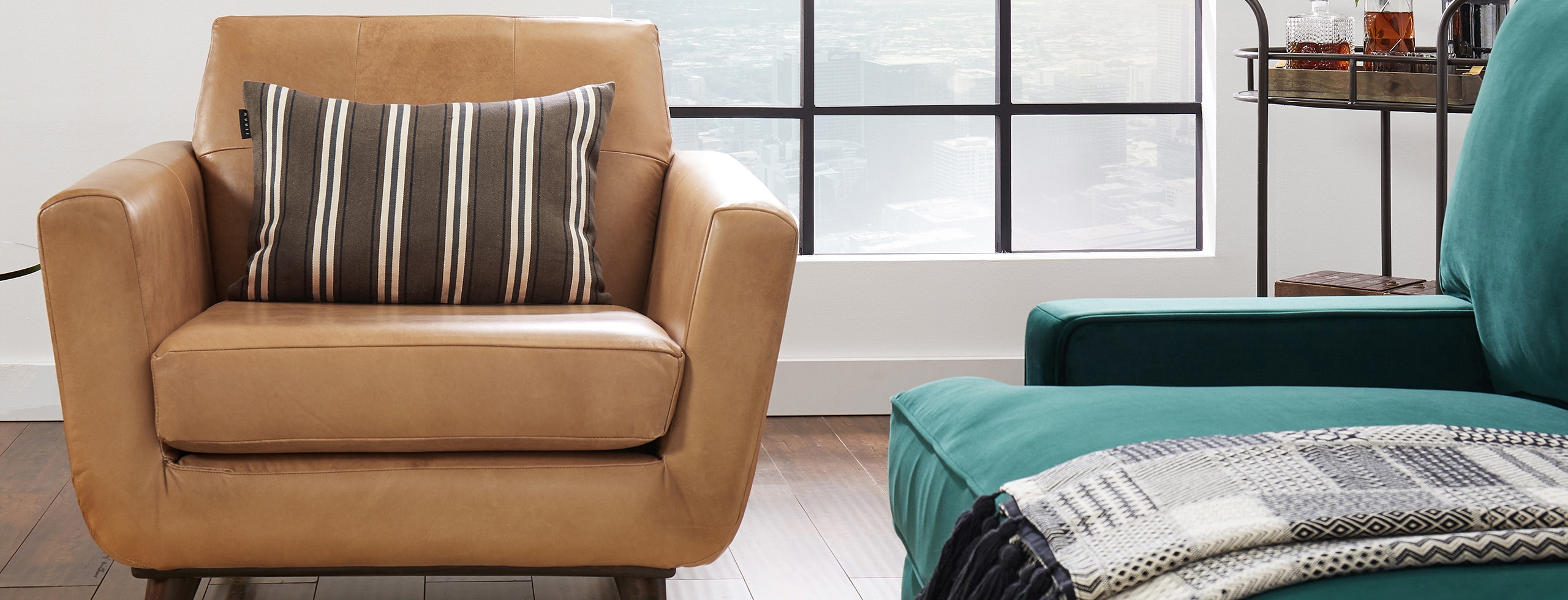 Hughes Leather Chair Santiago Camel FLIP