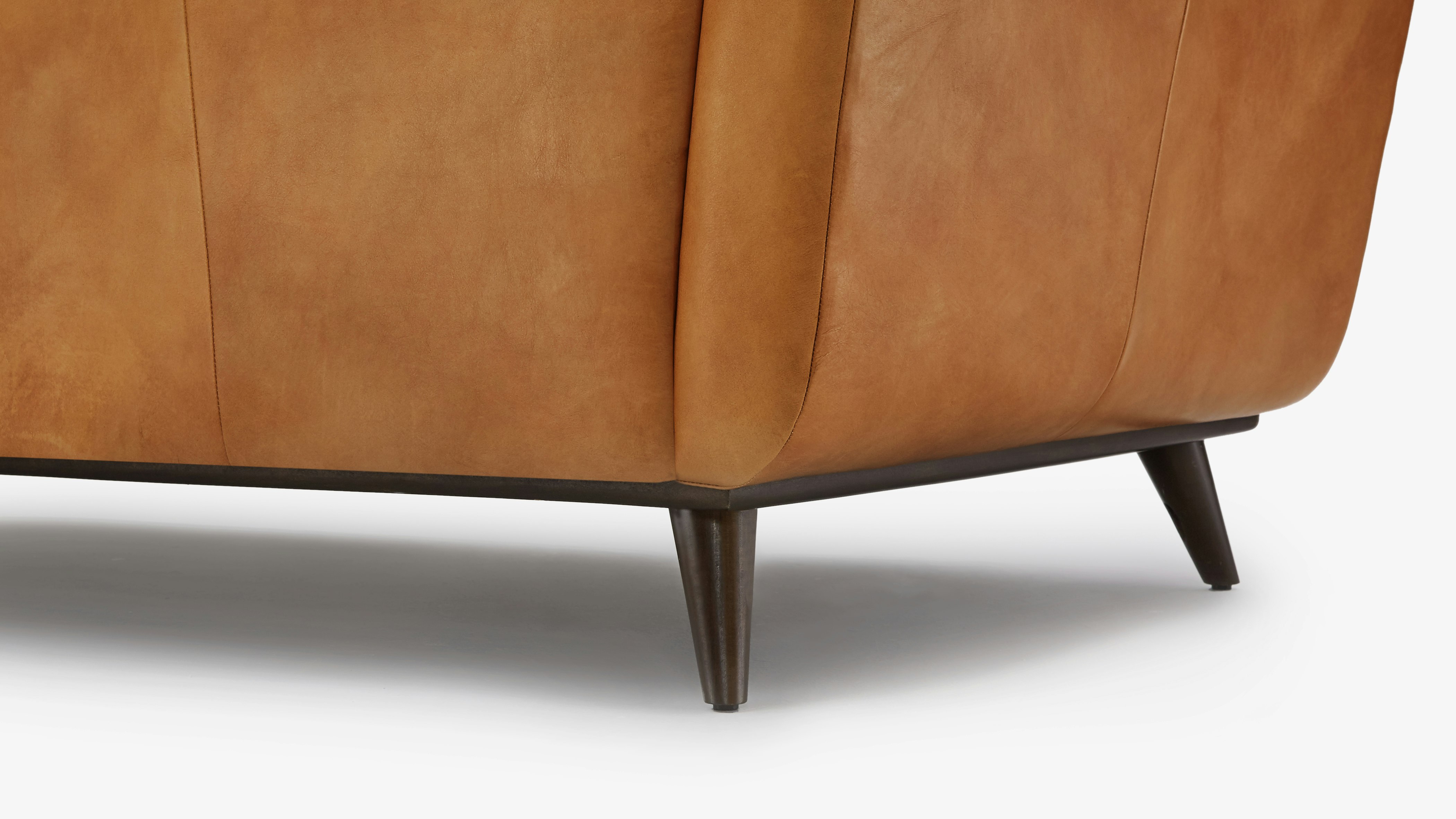 Hughes Leather Sofa Saddle Camel