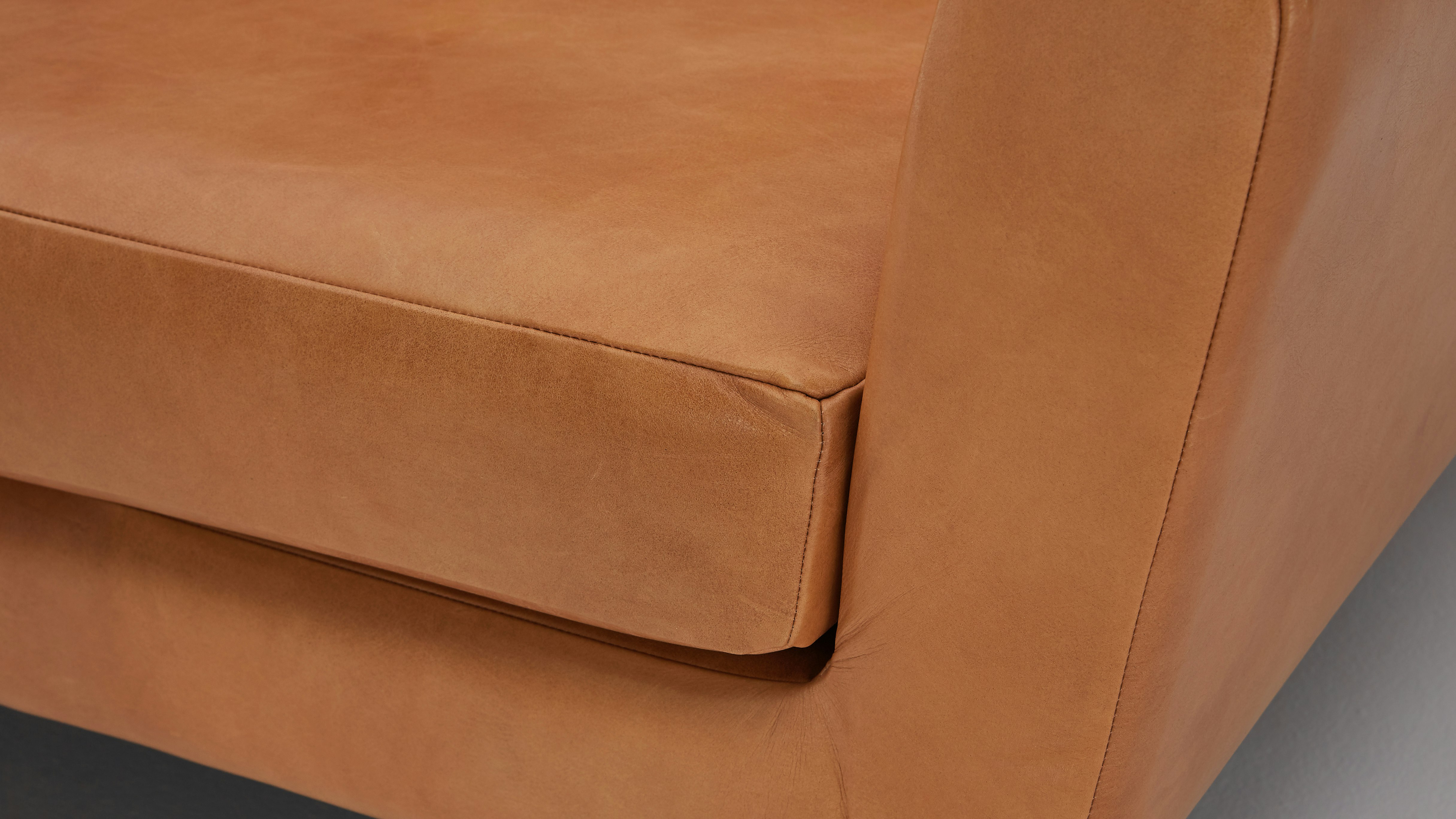 Hughes Leather Sofa Saddle Camel