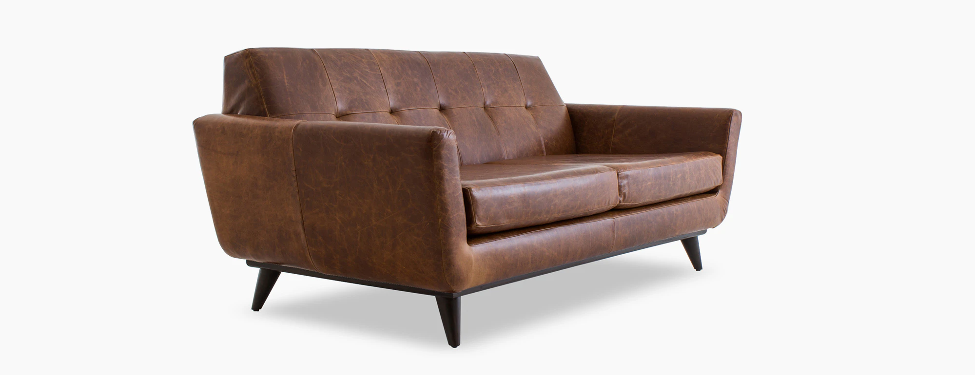 hero hughes leather loveseat