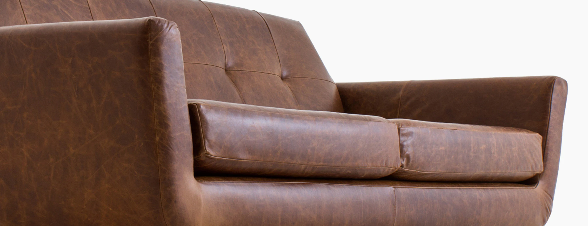 hero hughes leather loveseat