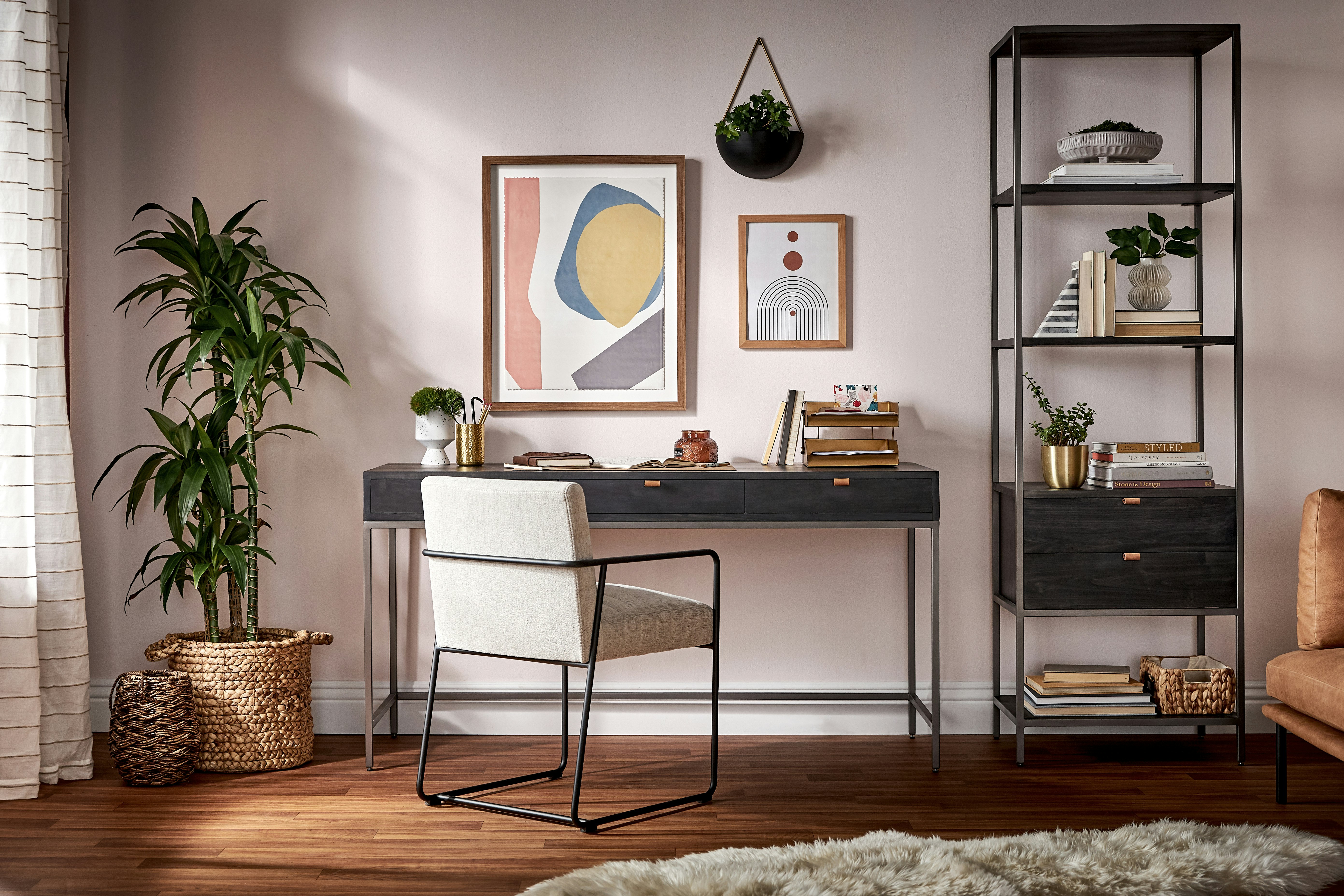 thin black entryway table