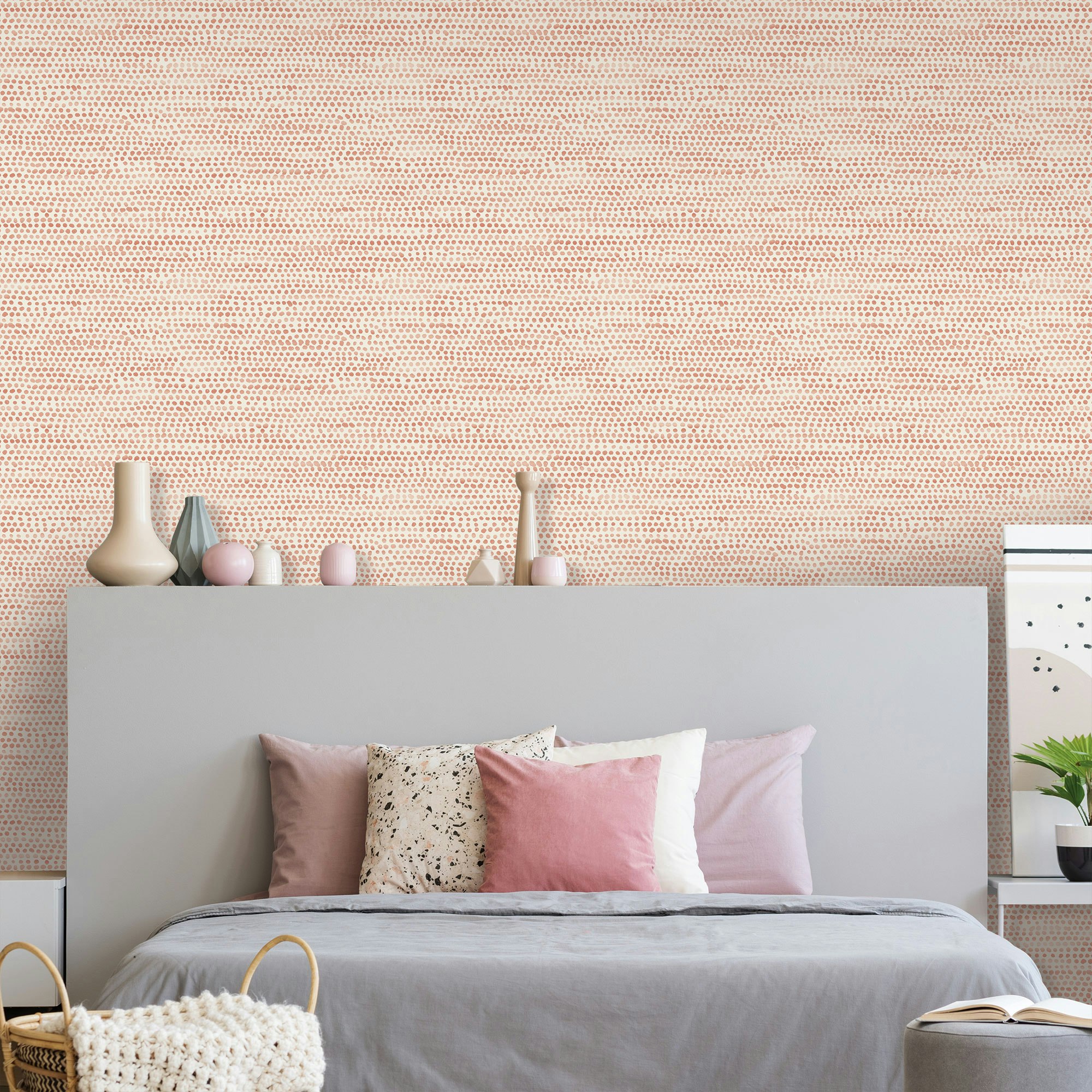 MoireDots Coral Tempaper Bedroom RGB