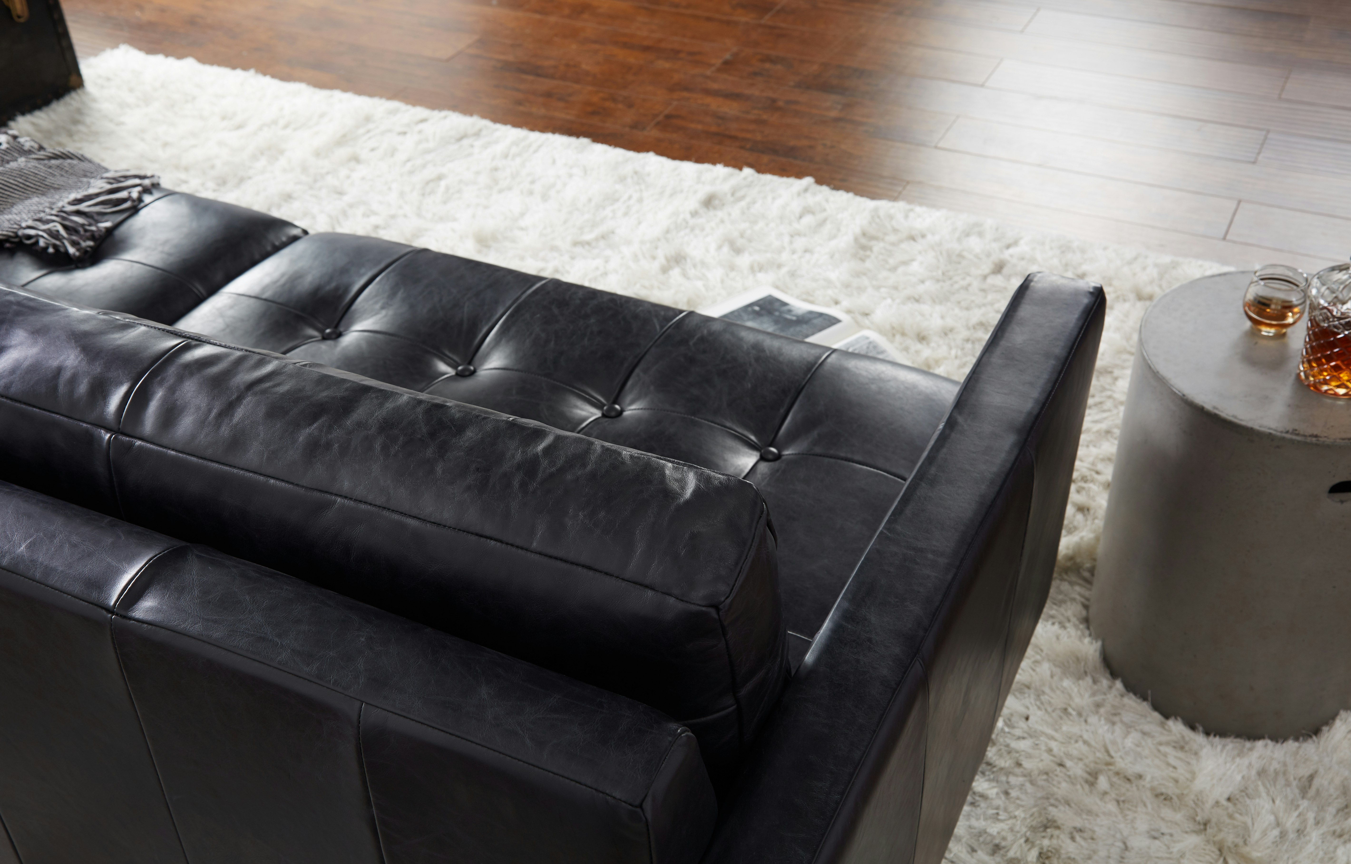 Eliot Leather Sofa Santiago Steel