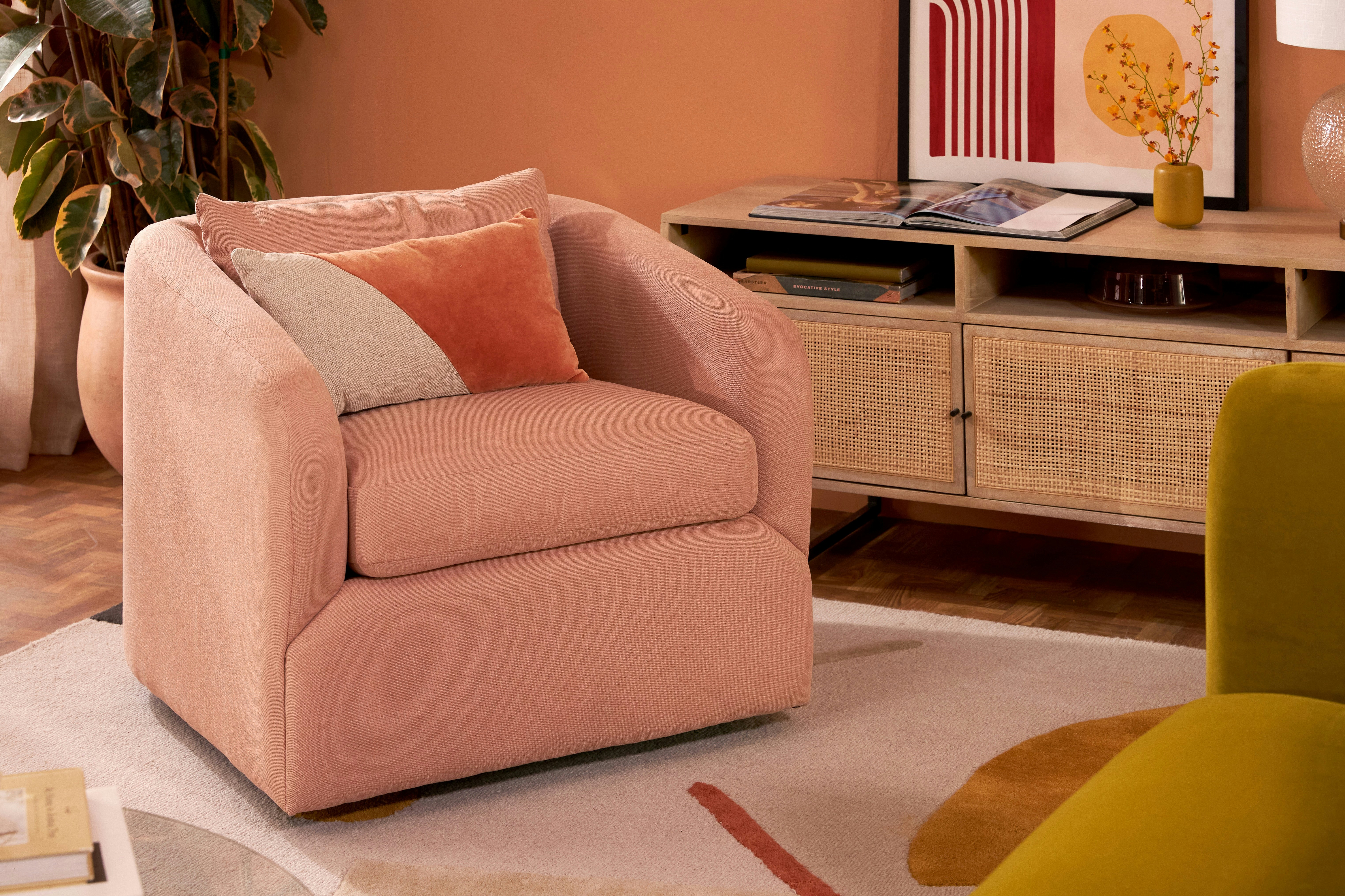 Amelia Swivel Chair Caspiar Chiffon