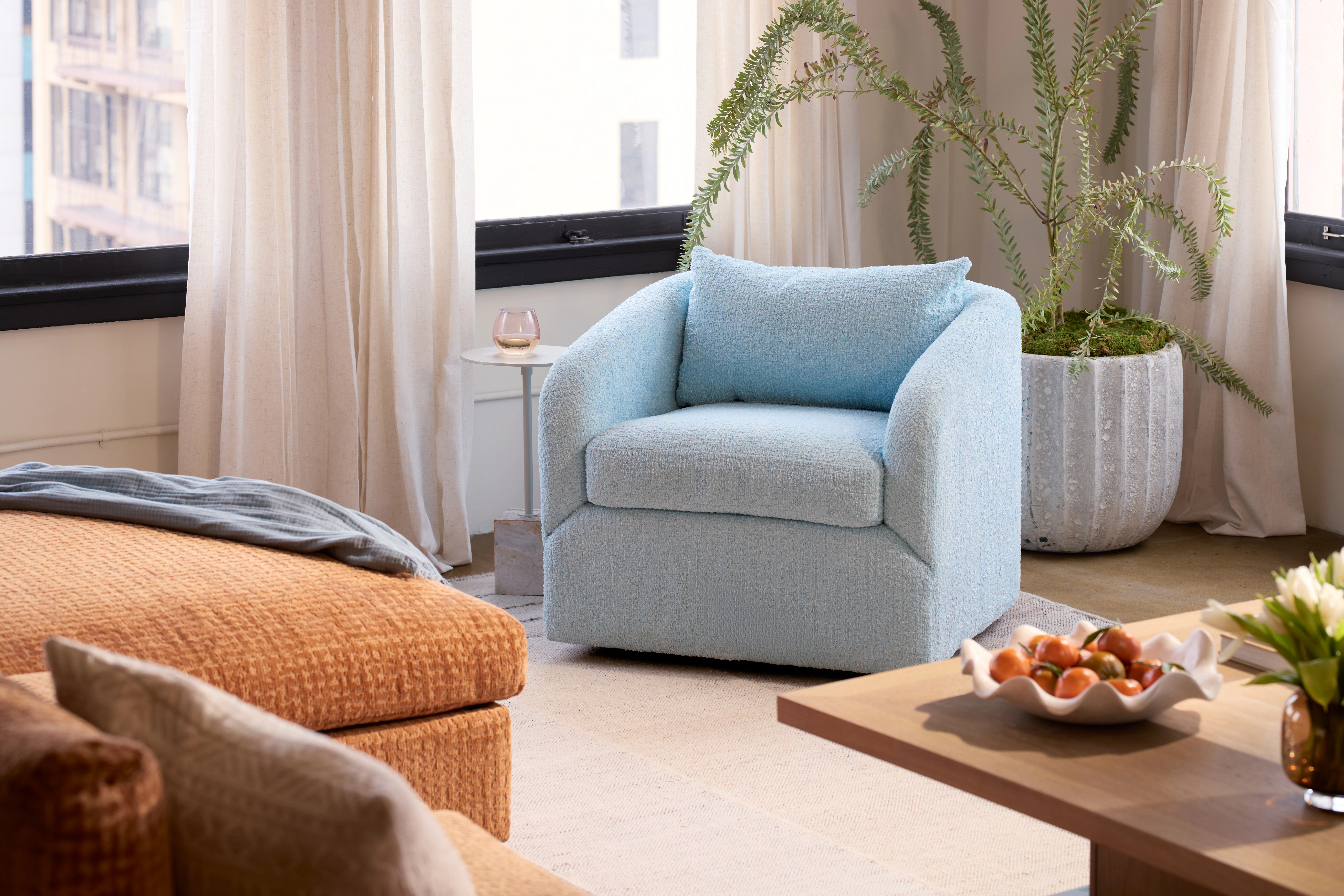 Amelia Swivel Chair Karina Aquatic