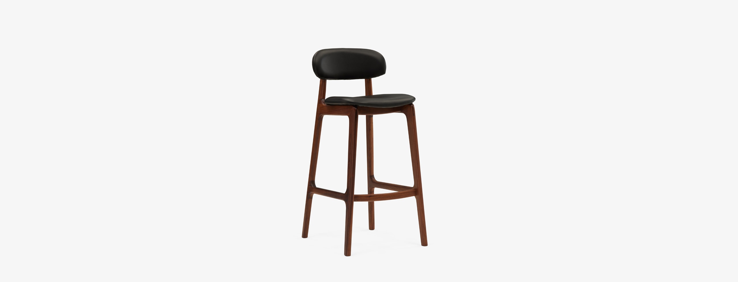 Austin Leather Bar Stool Cedro Black
