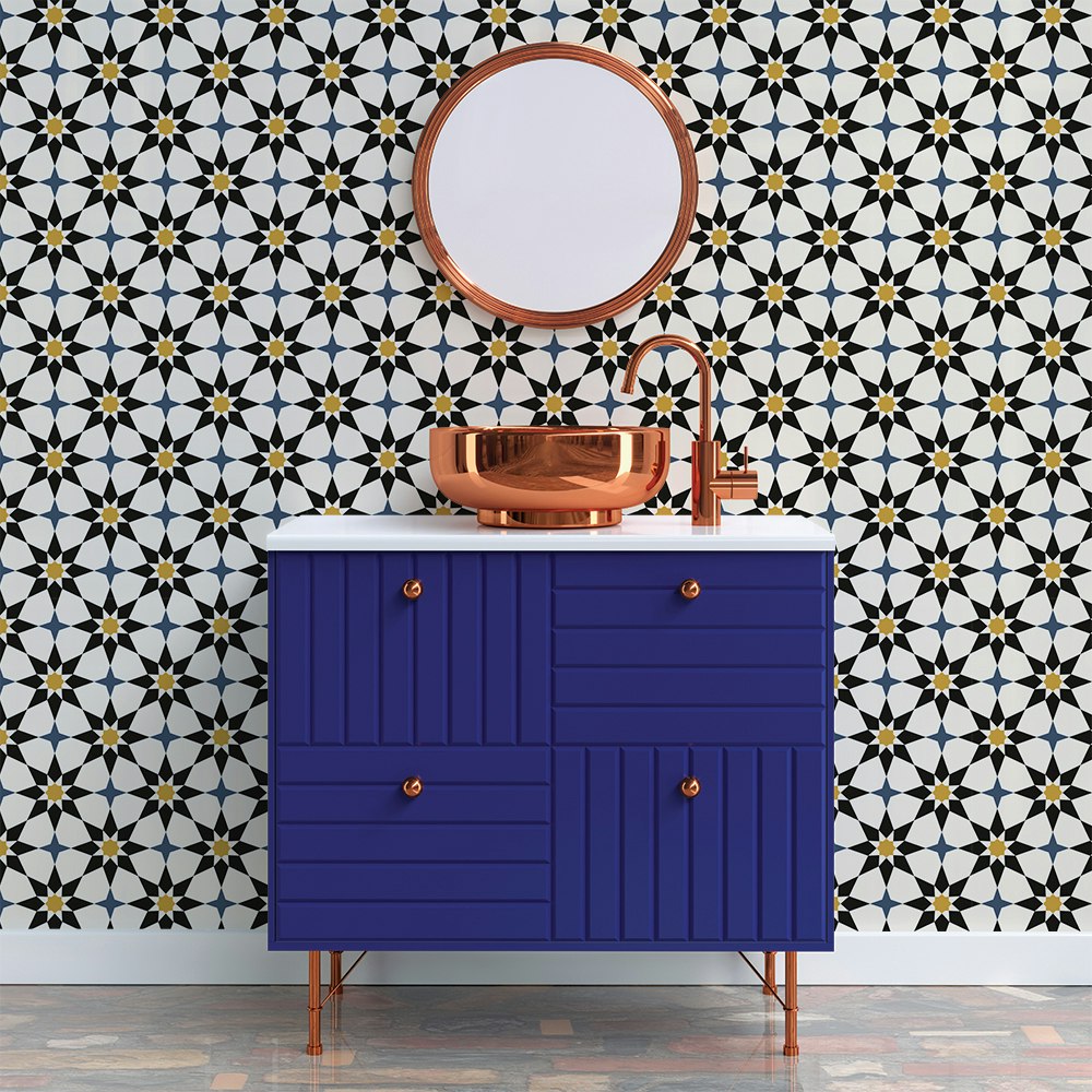 Soleil MoroccanSpice Tempaper Bathroom RGB