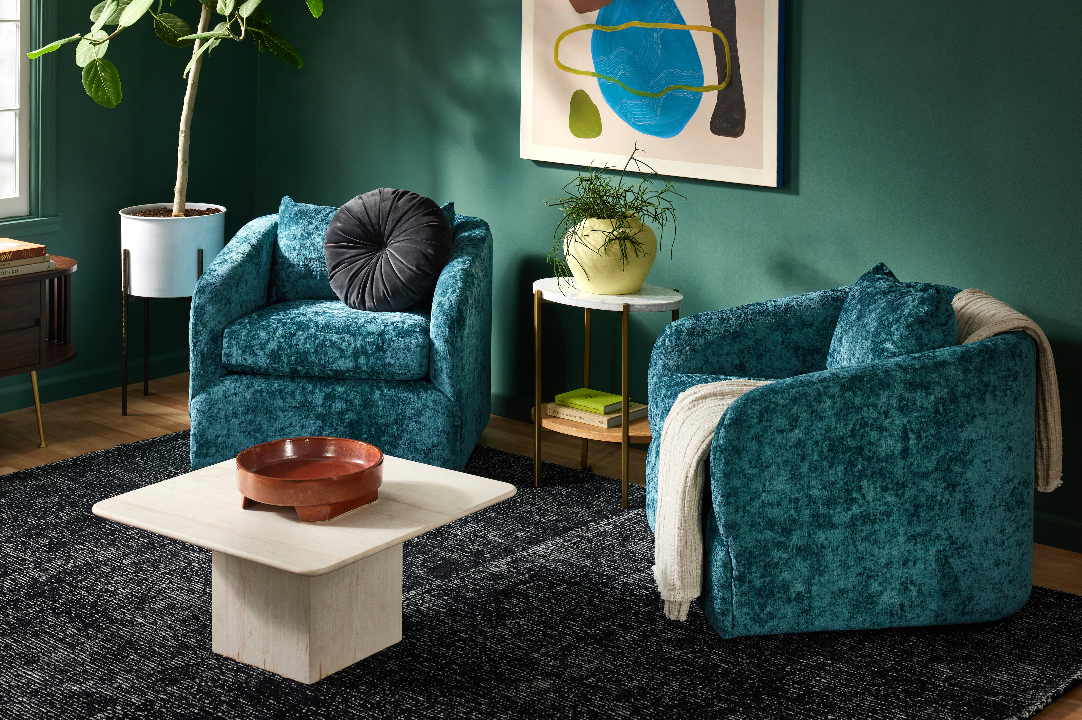 Amelia Swivel Chair Prime Peacock