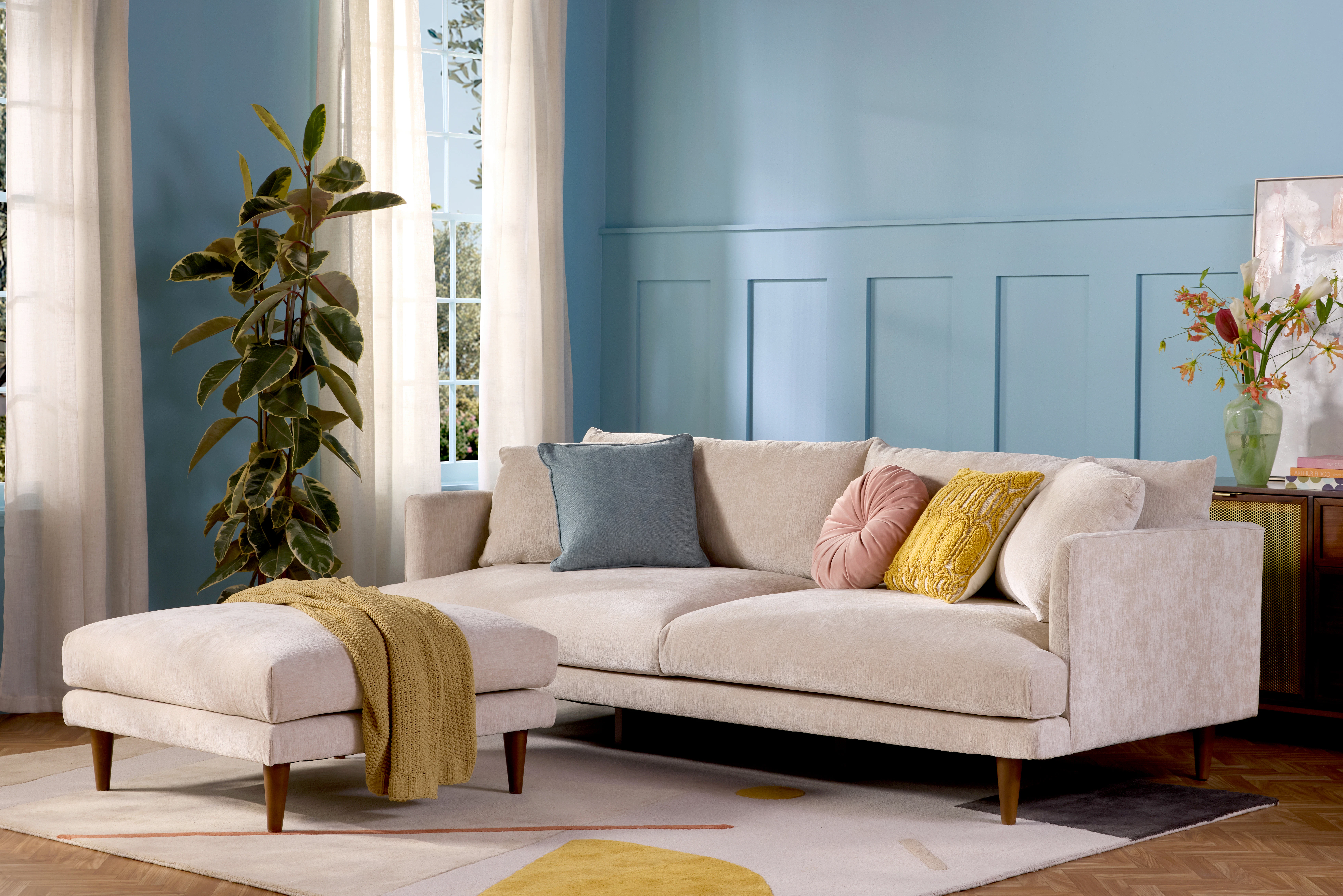 Lewis Grand Sofa Ottoman Crave Irish Cream