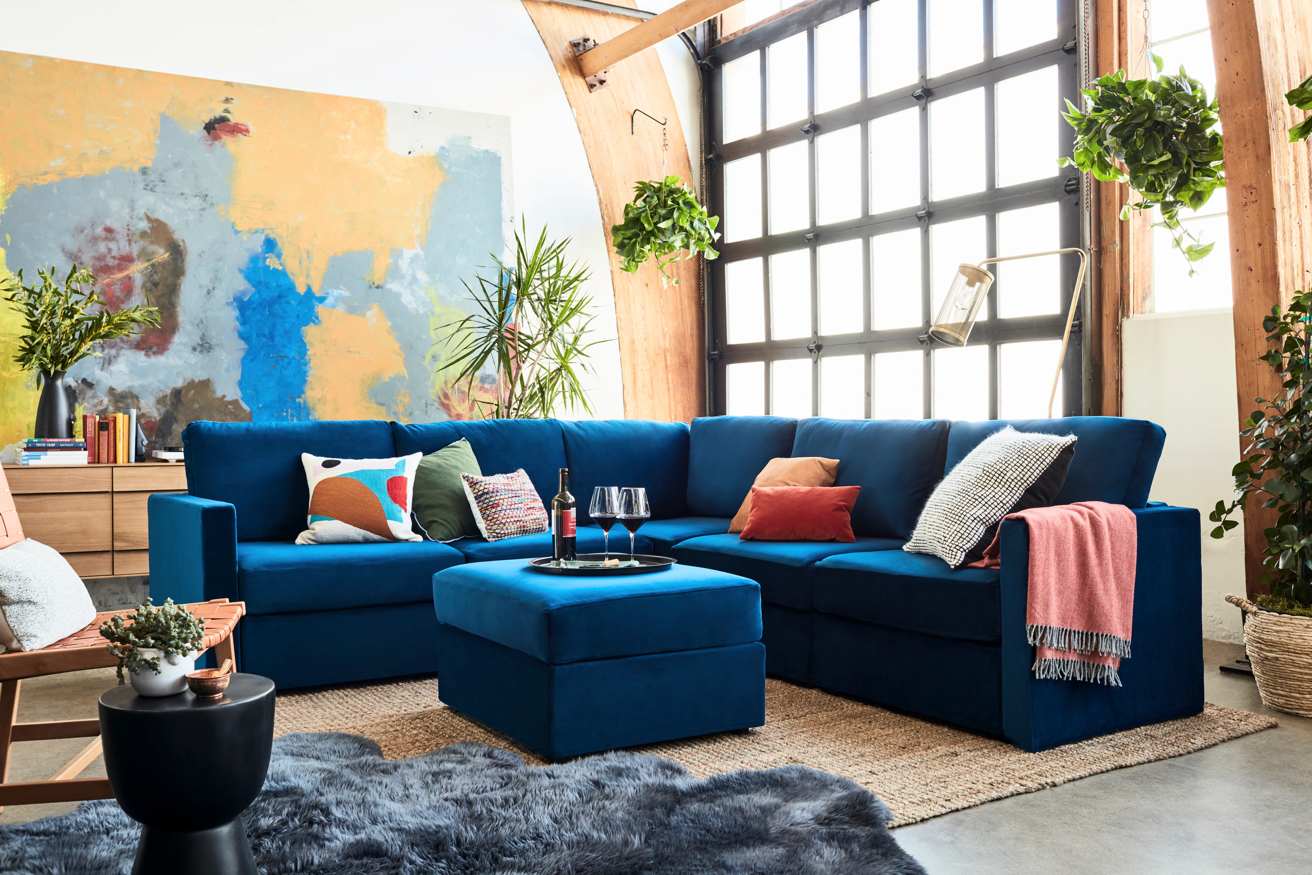 Notch 6pc Corner Sectional Royale Cobalt