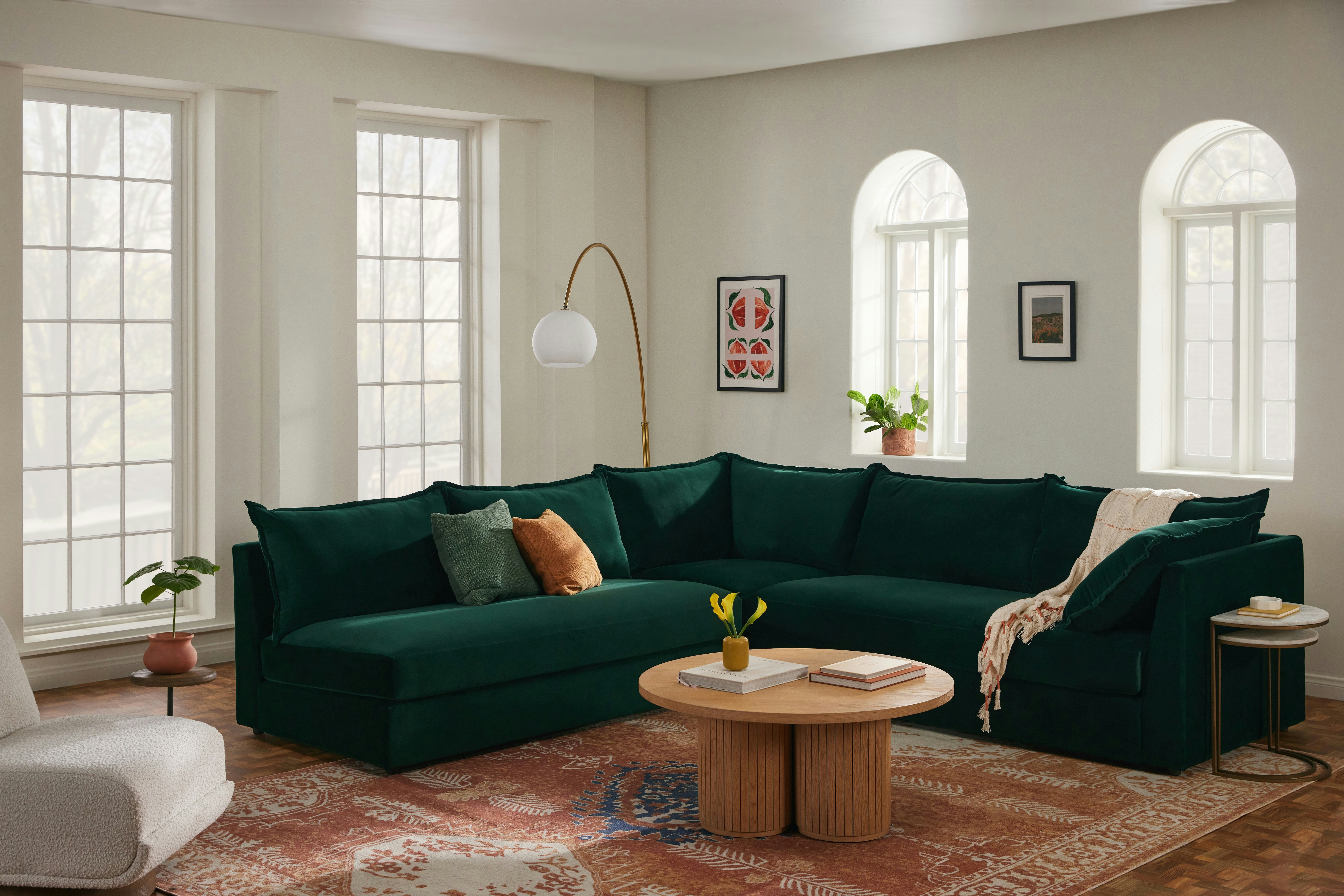 Wilder Corner Sectional 3pc Royale Evergreen